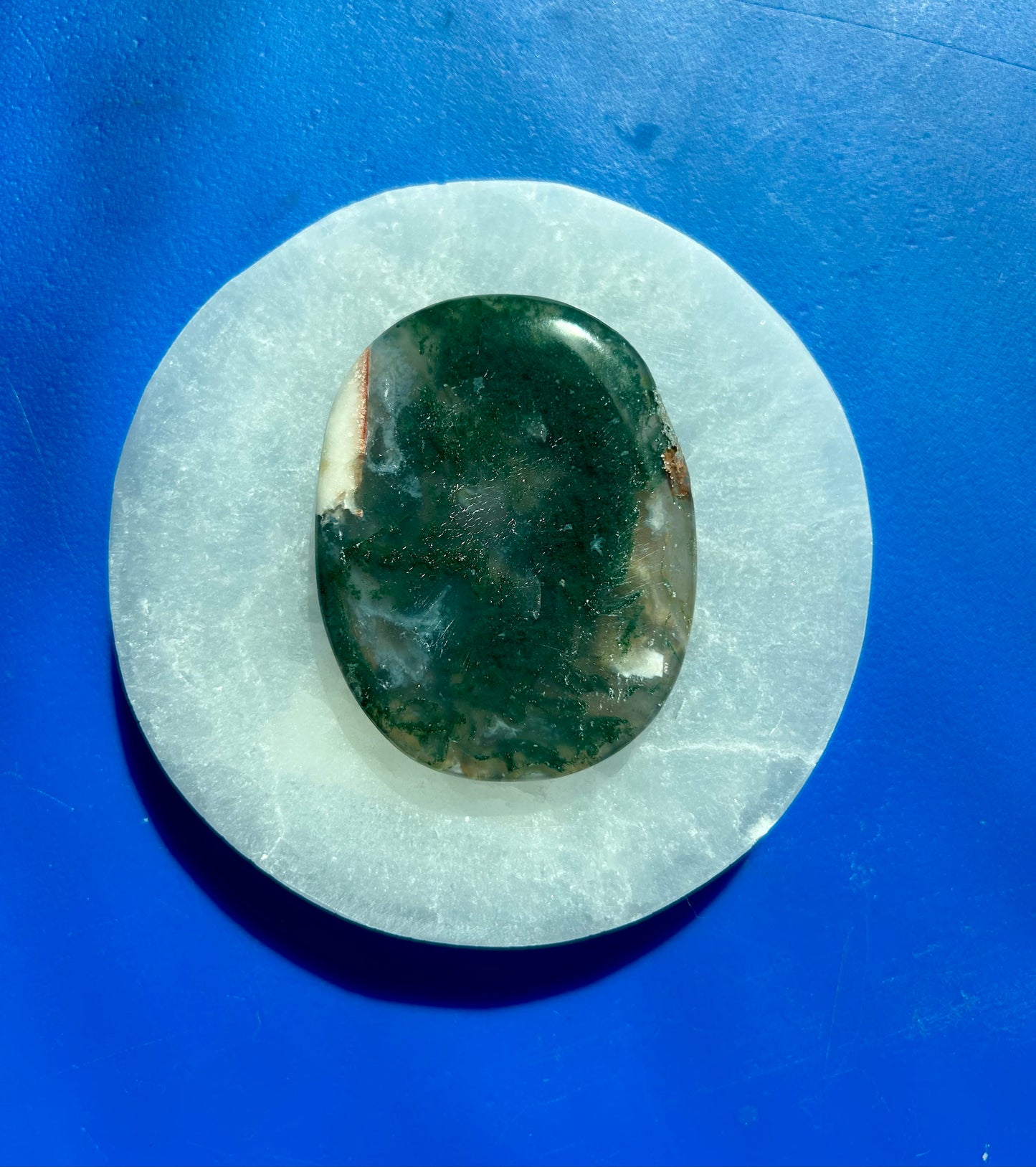 Moss Agate Palm Stone