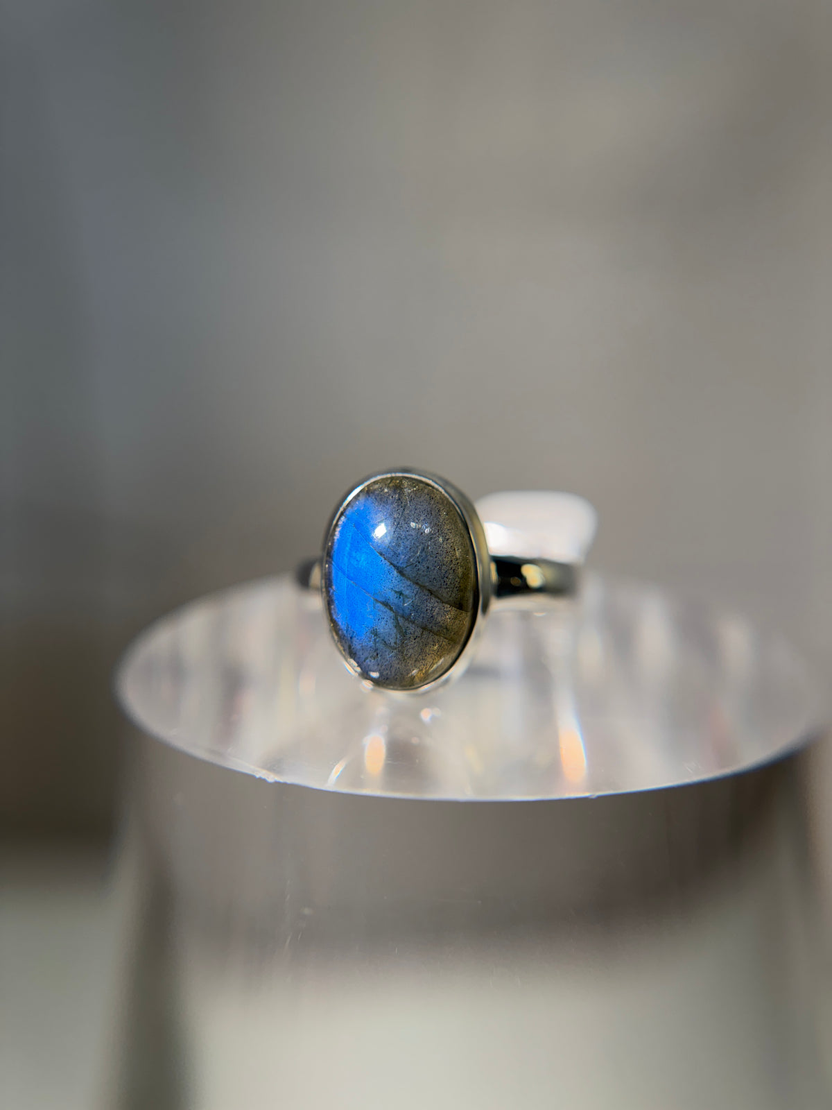Blue Flash Labradorite Ring Size 10