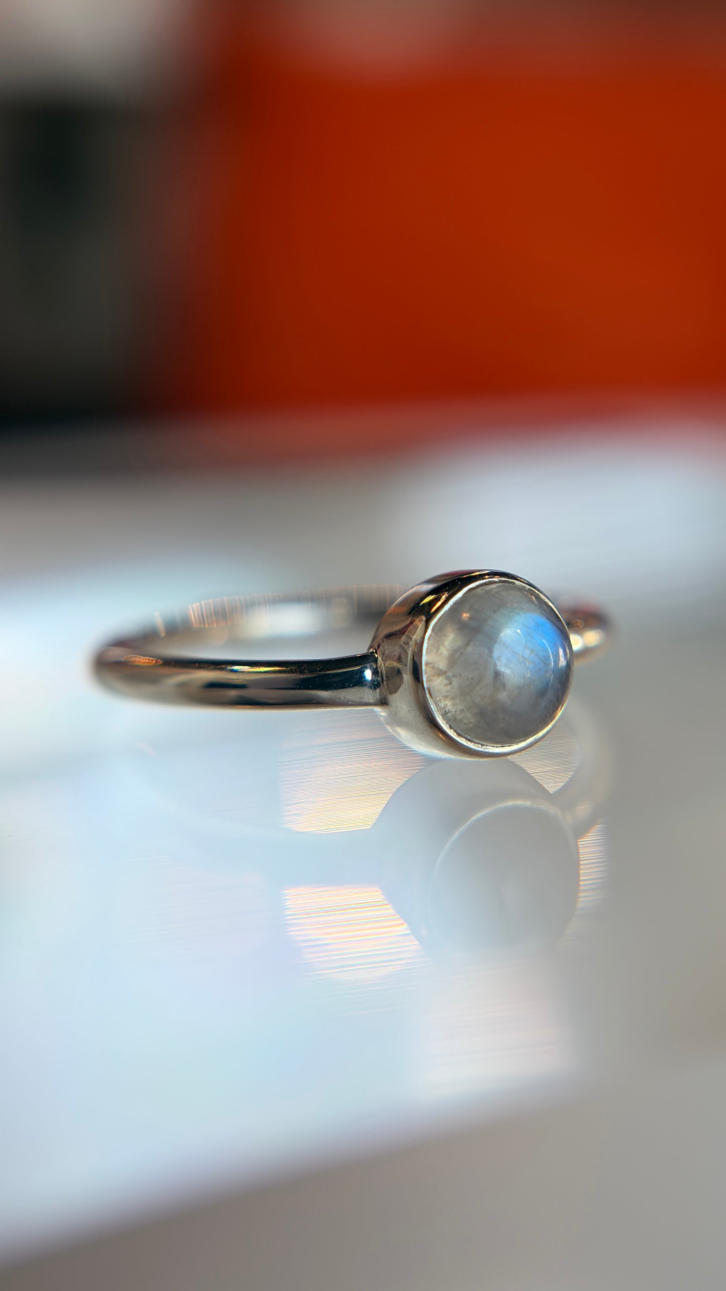 Rainbow Moonstone Ring Size 4
