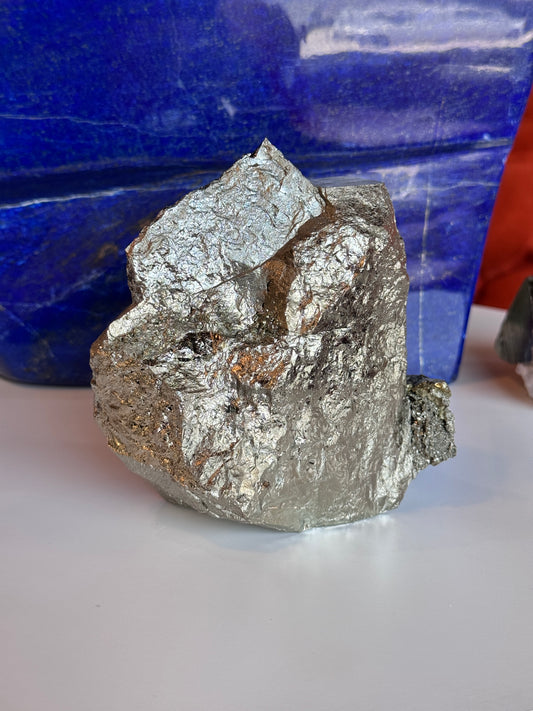 Natural Formation Cubic Peruvian Pyrite with druzy