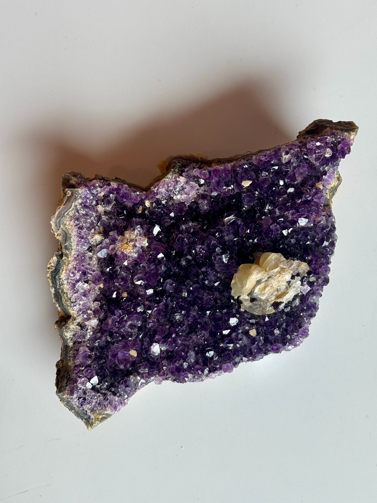Amethyst Cluster with Calcite