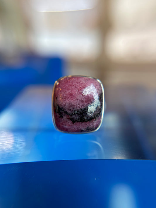 Rhodonite Ring Size 6 Sterling Silver