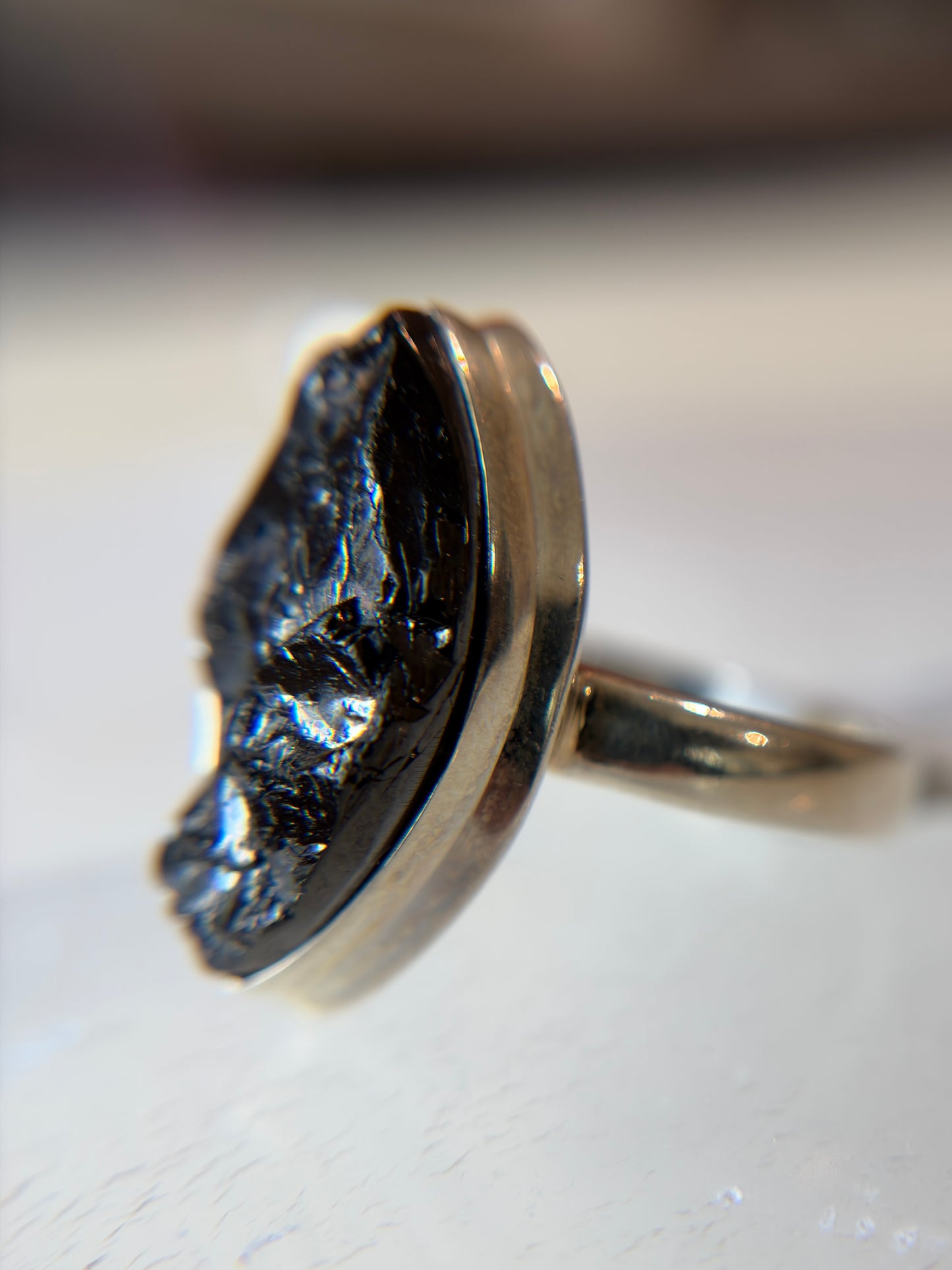 Shungite Ring Size 11 Sterling Silver