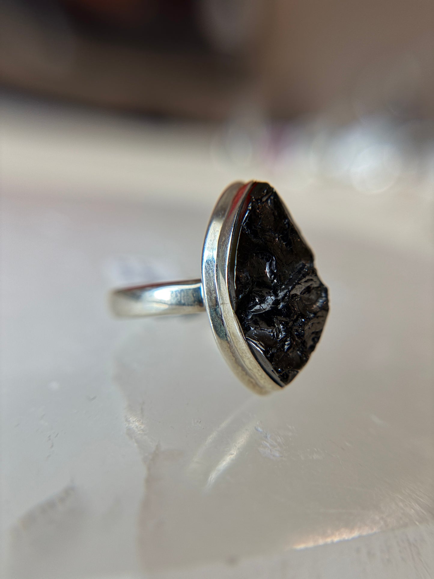Shungite Ring Size 11 Sterling Silver