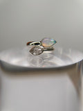 Ethiopian Opal and Herkimer Diamond Ring Size 6
