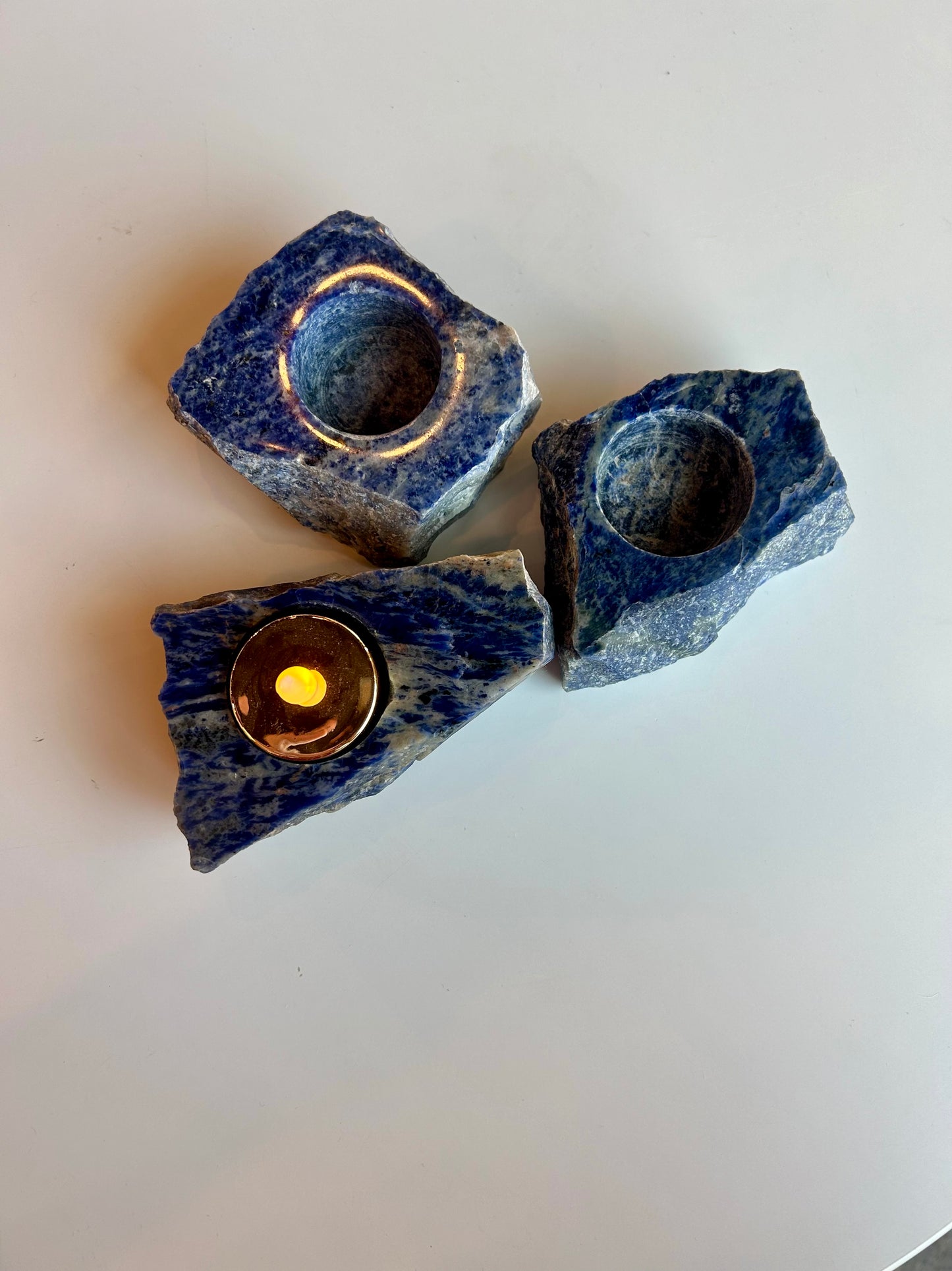 Sodalite Candle Holder