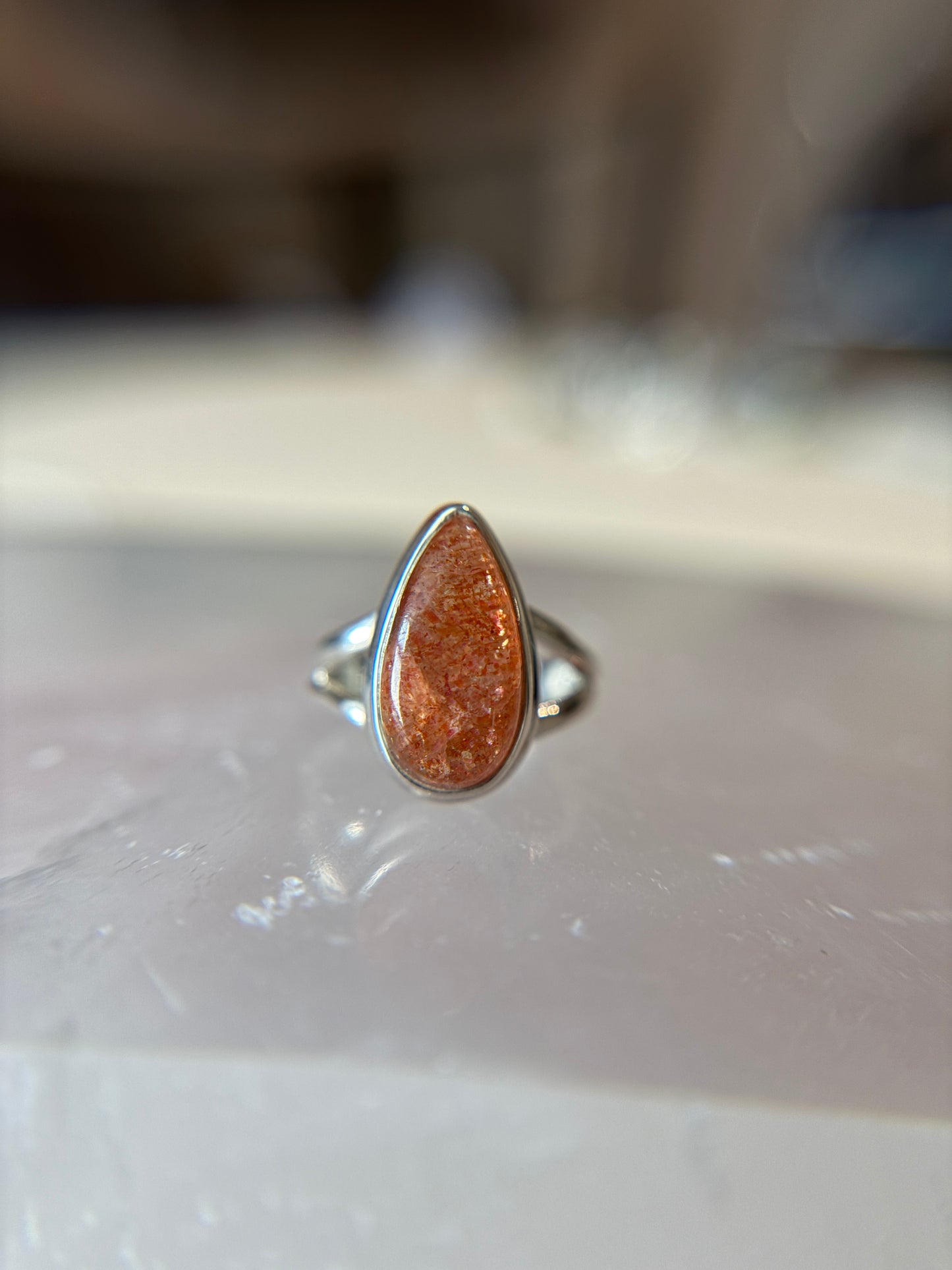 Sunstone Ring Size 5 Sterling Silver
