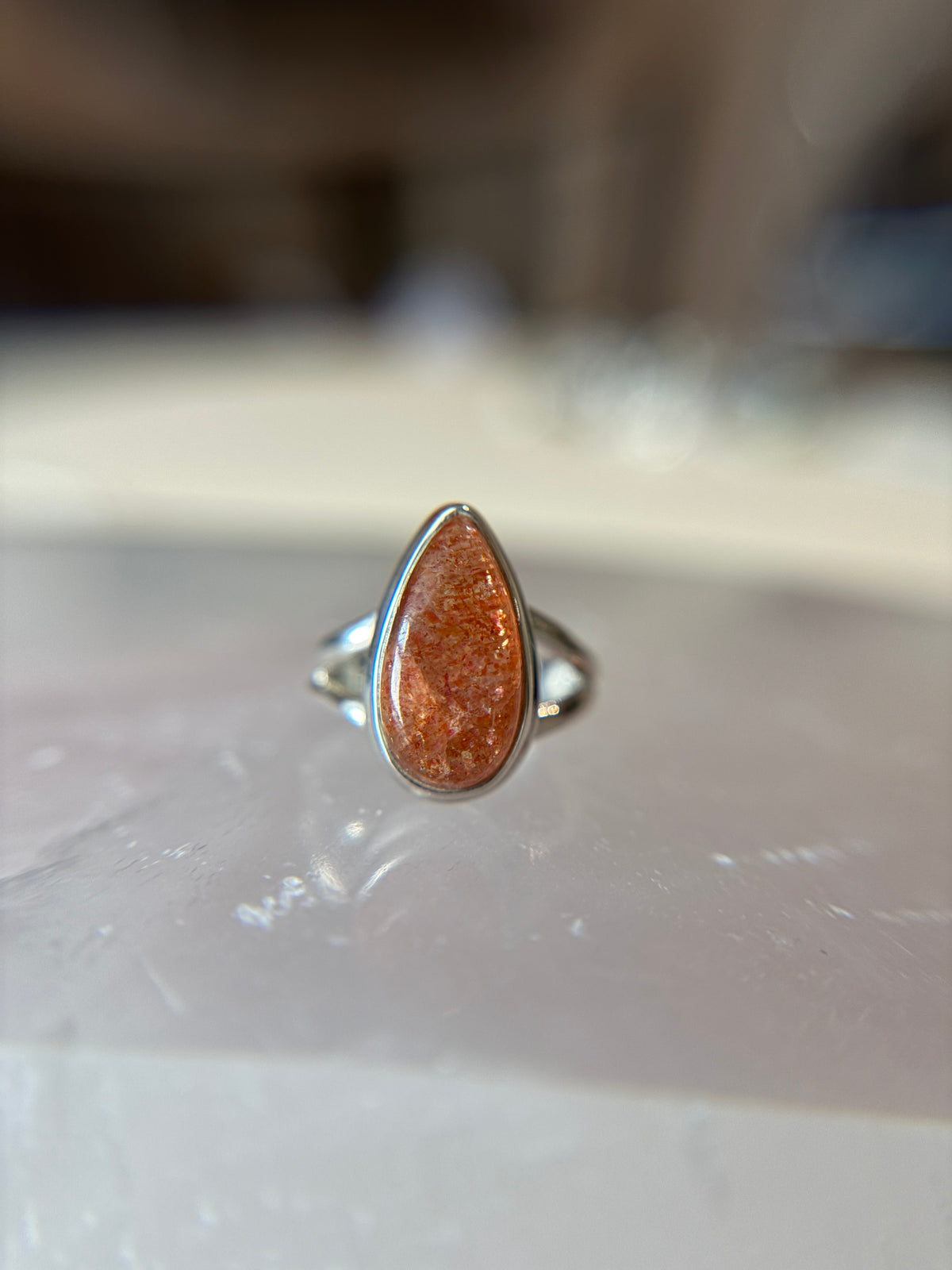 Sunstone Ring Size 5 Sterling Silver