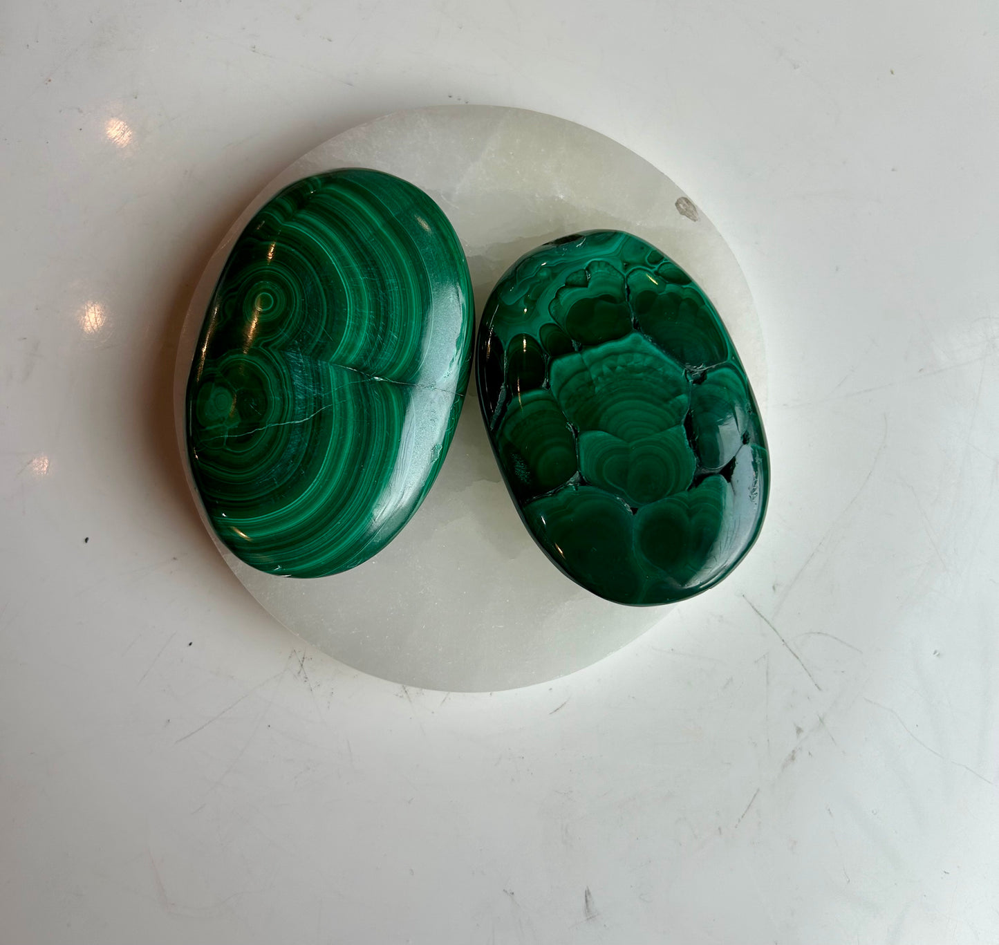 Malachite Palm Stone