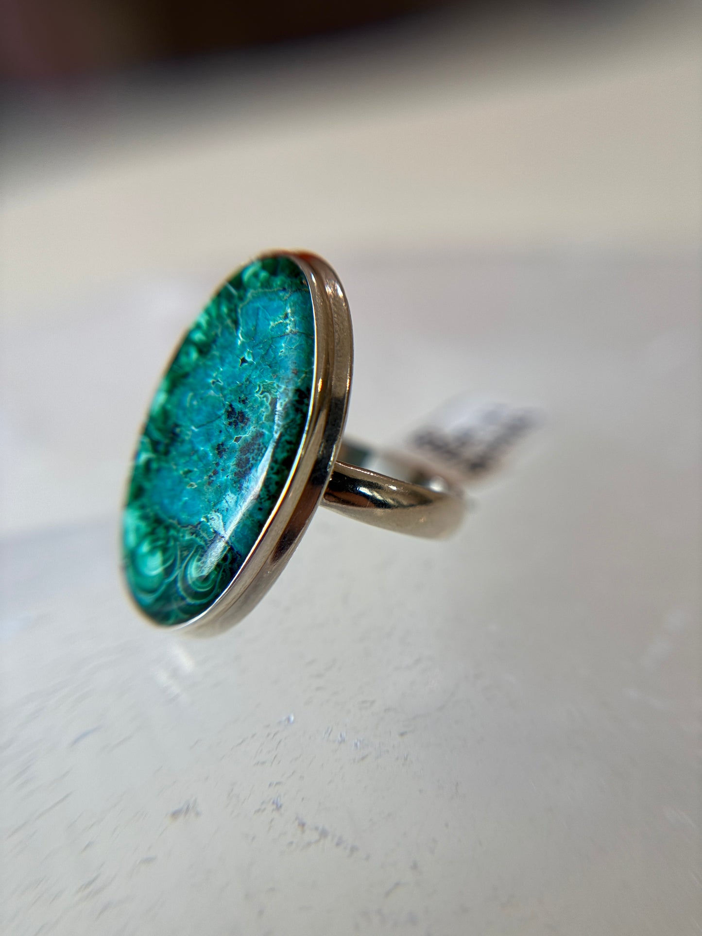 Malachite and Chrysocolla Ring Size 11 Sterling Silver