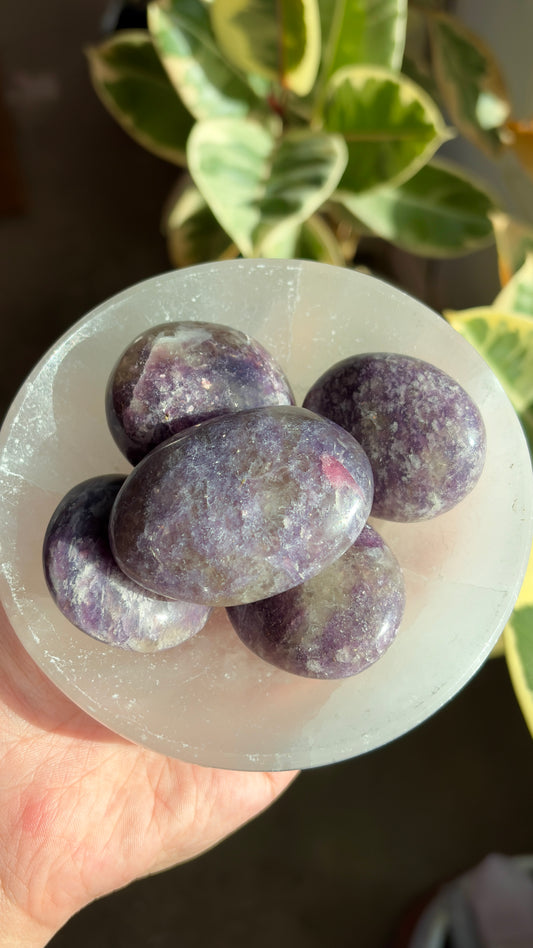Lepidolite Palm Stones