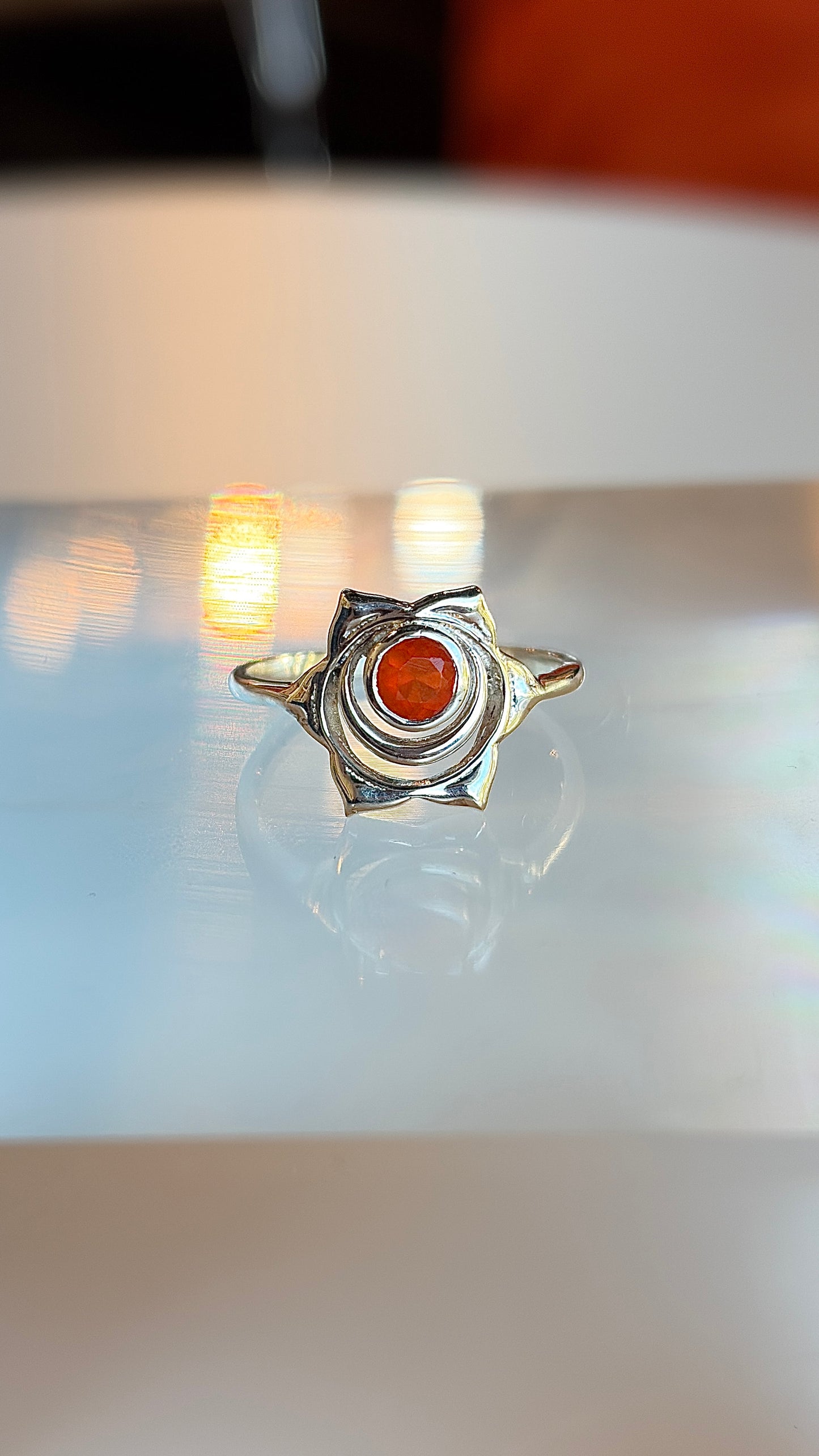Sacral Chakra Carnelian Ring Size 6