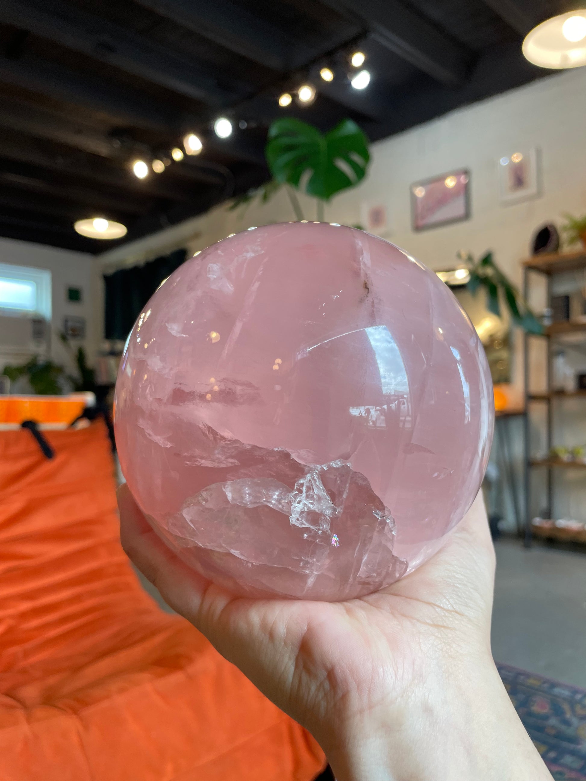 XL Rose Quartz Sphere - RQS002 - Luna Metaphysical