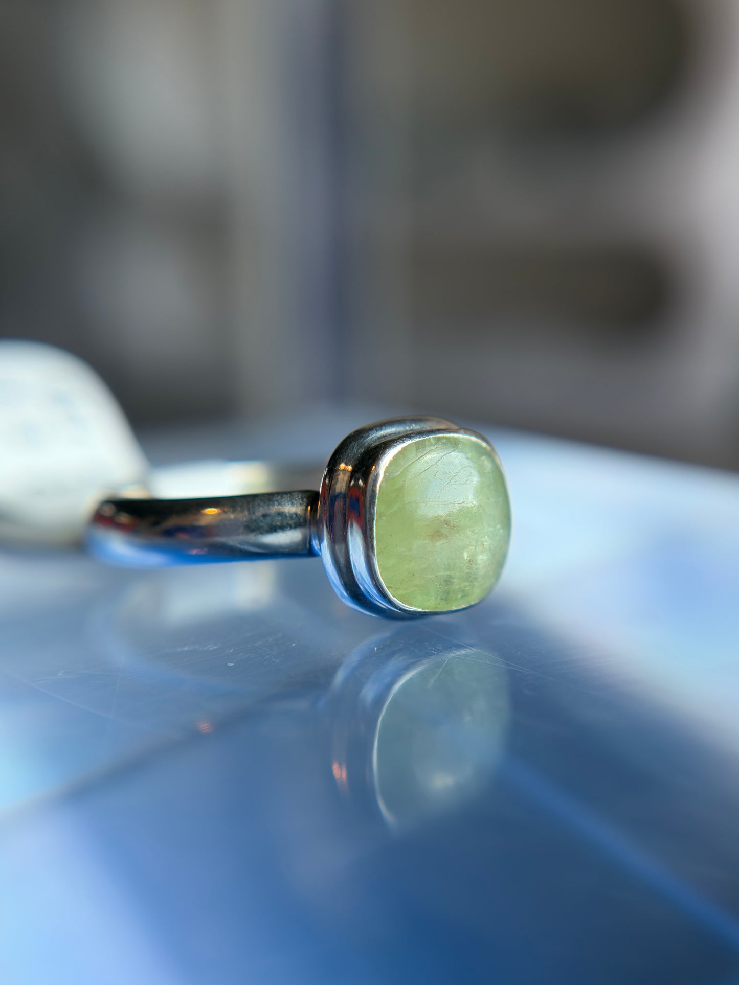 Green Kyanite Ring Size 6 Sterling Silver