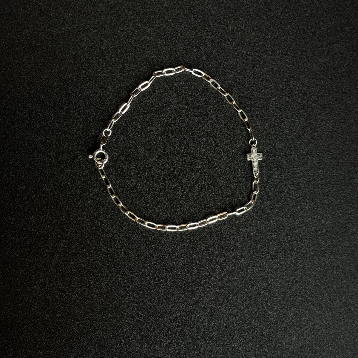 7” Sterling Silver Cross Bracelet