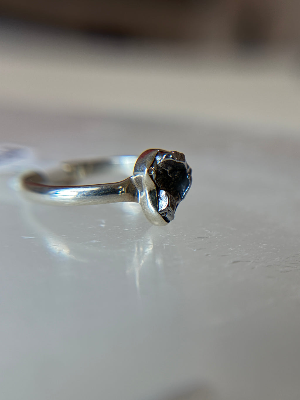 Meteorite from Argentina Sterling Silver Ring Size 10