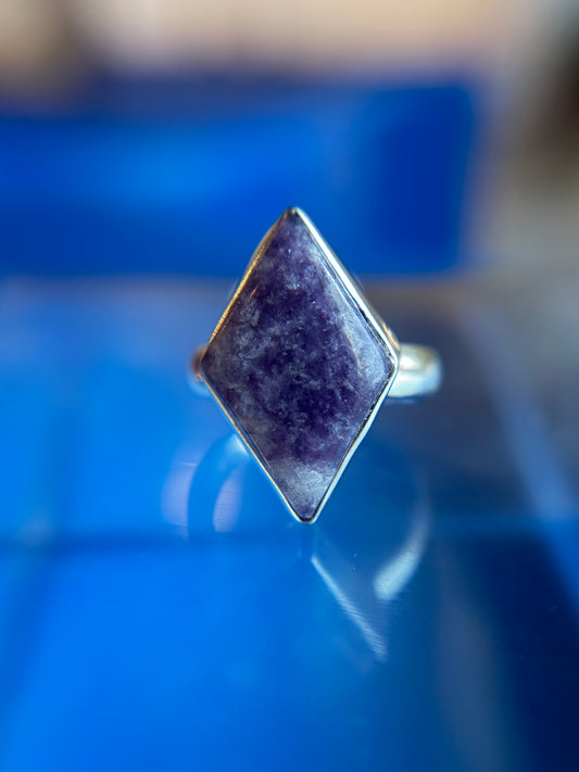 Lepidolite Ring Size 5 Sterling Silver
