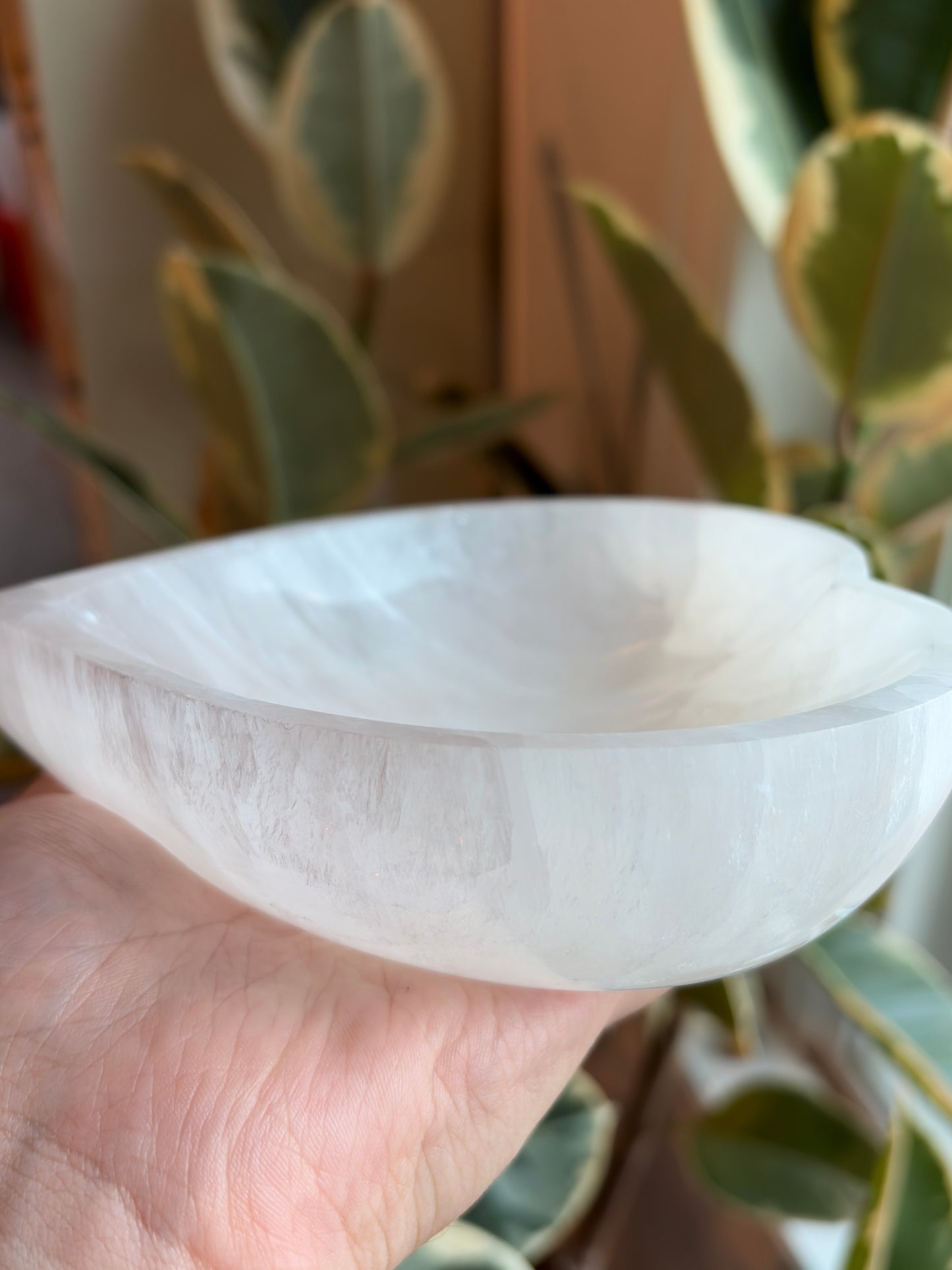 Large Selenite Heart Charging Bowl