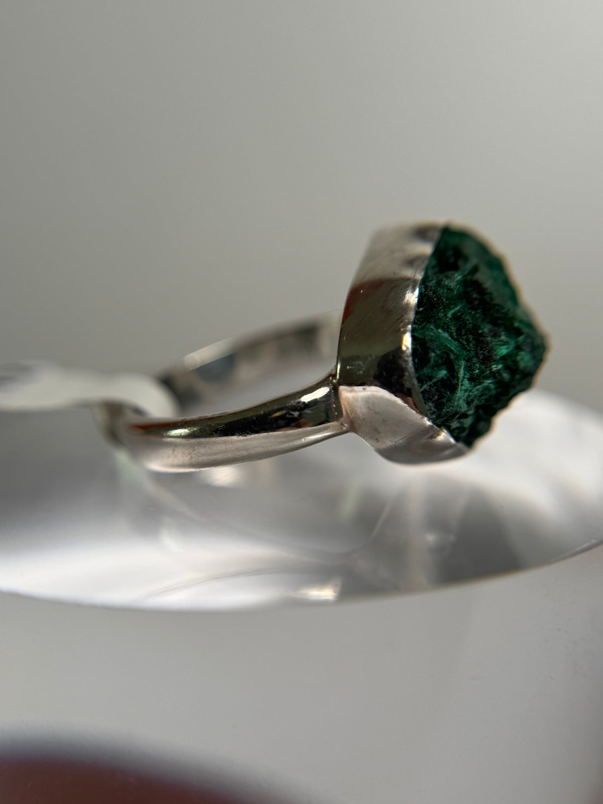 Malachite Druzy Ring Size 8
