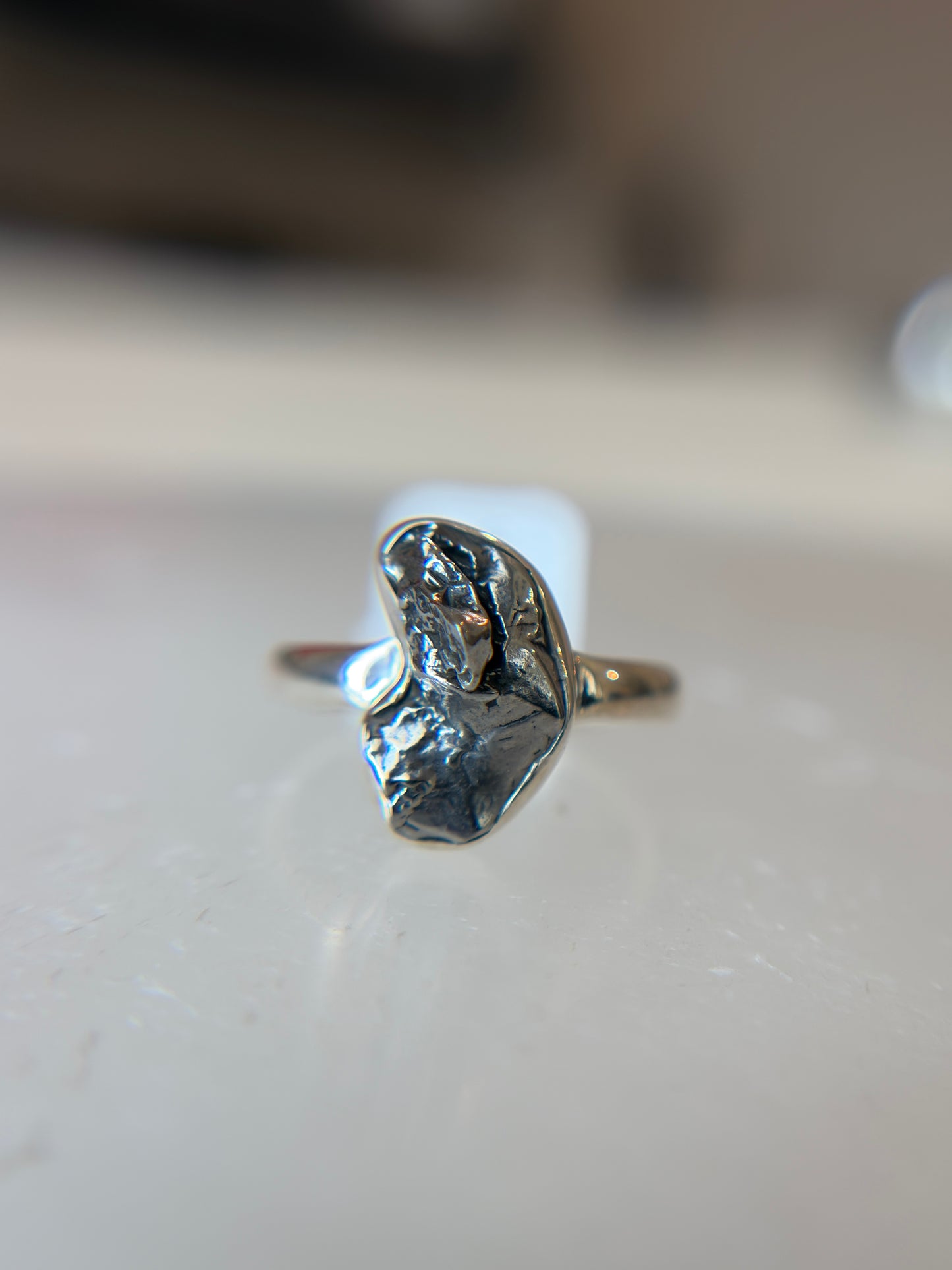 Meteorite from Argentina Sterling Silver Ring Size 6