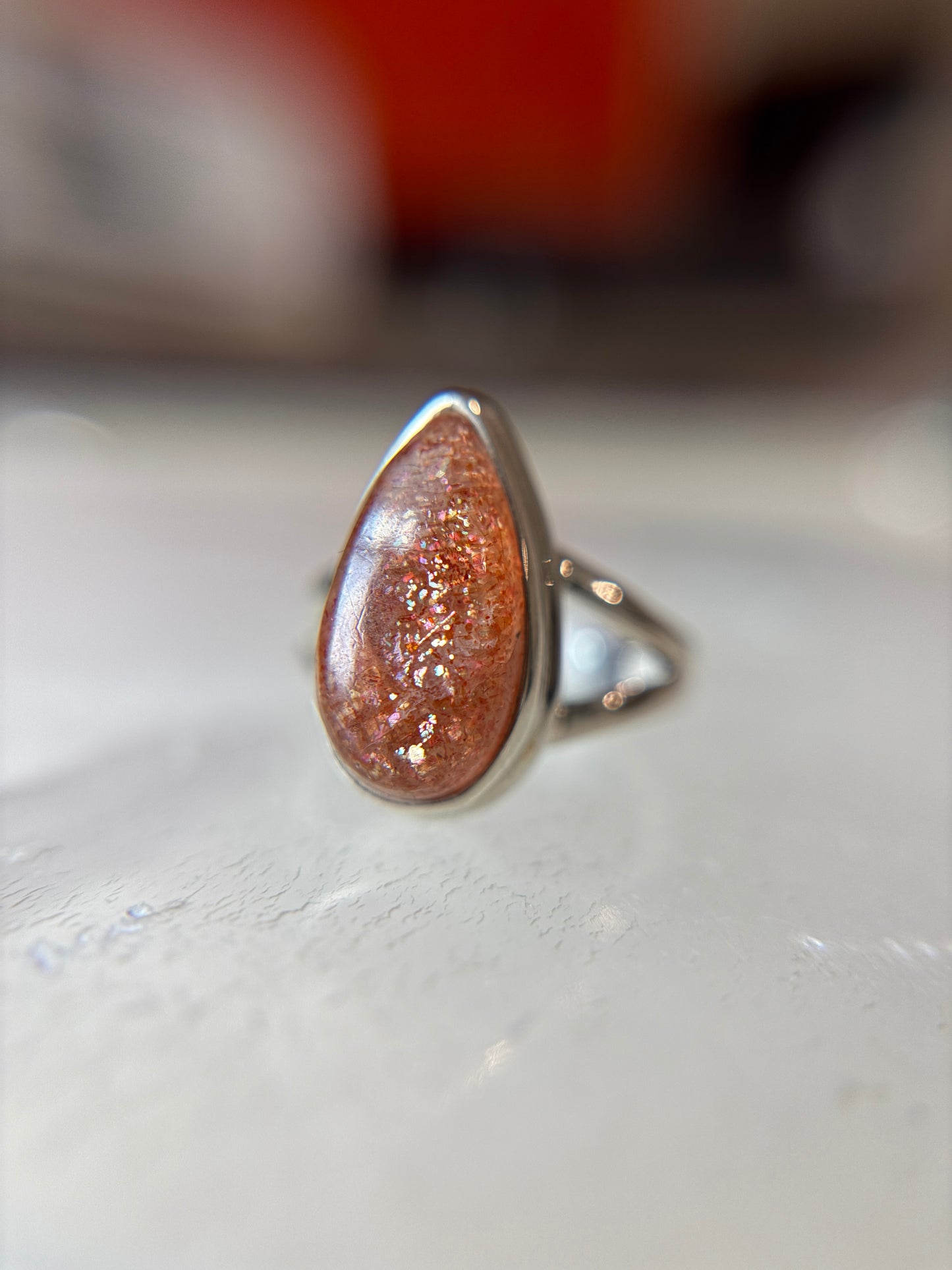 Sunstone Ring Size 5 Sterling Silver