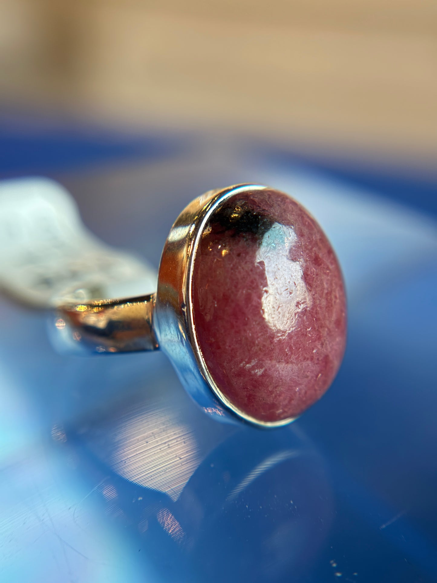 Rhodonite Ring Size 5 Sterling Silver