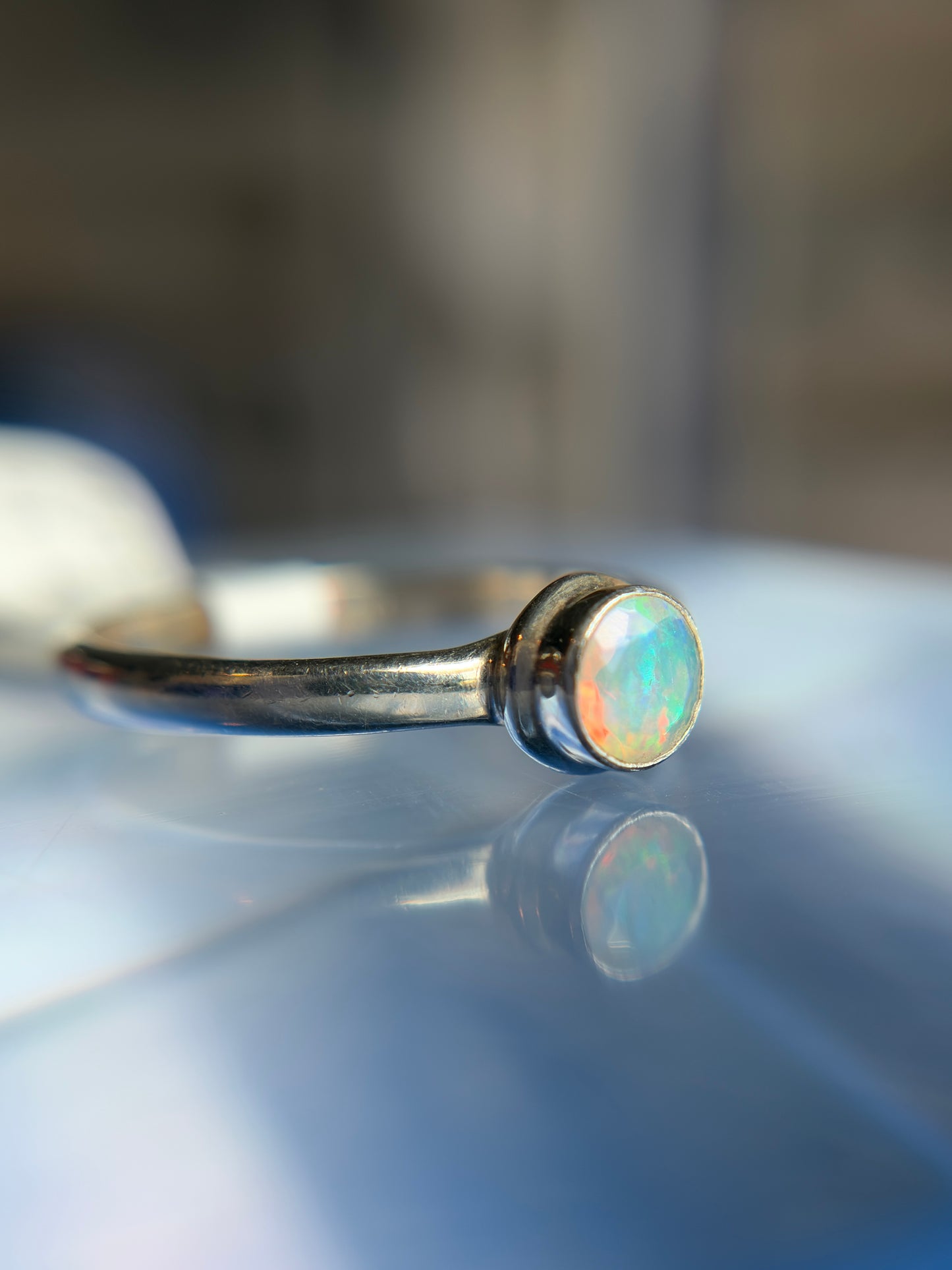 Ethiopian Opal Ring Size 10 Sterling Silver