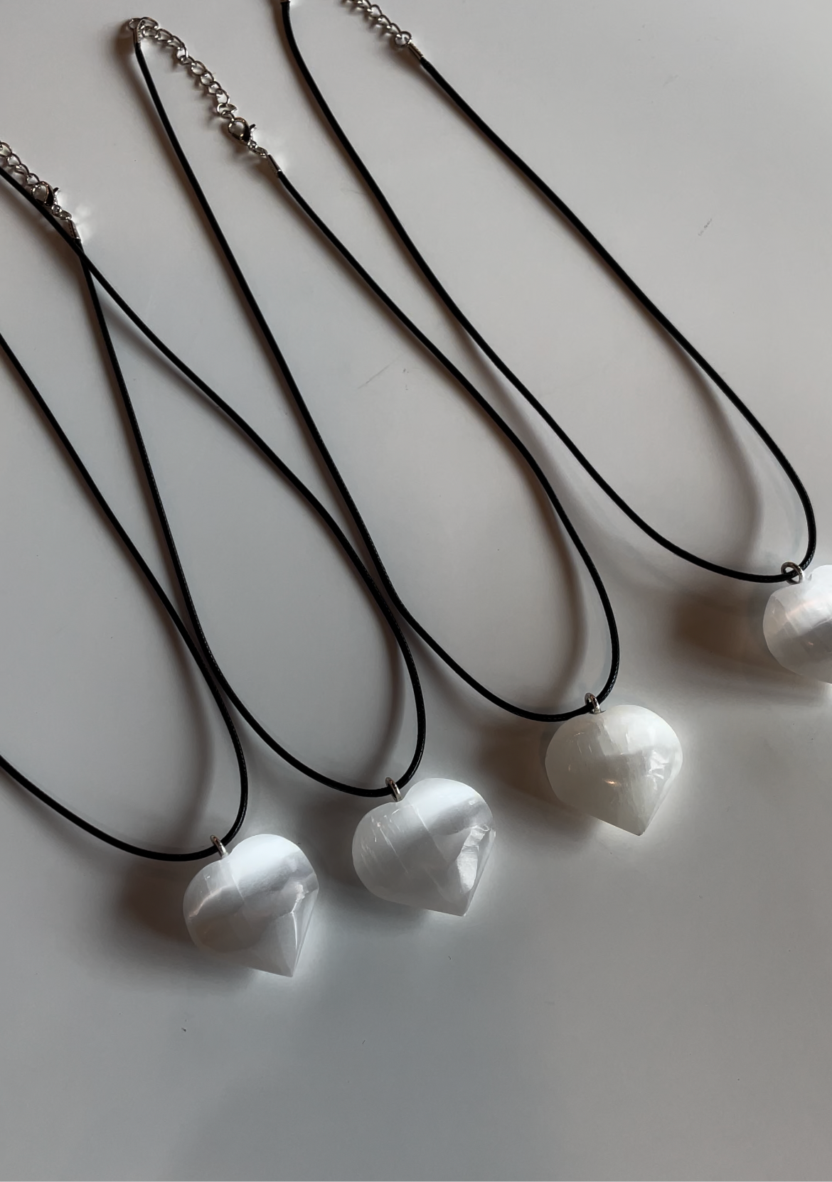 Selenite Heart Shaped Necklace