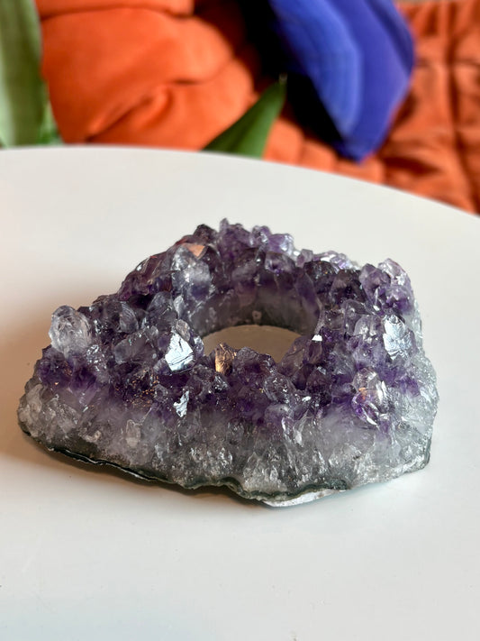 Amethyst Tea Light Candle Holder (C)
