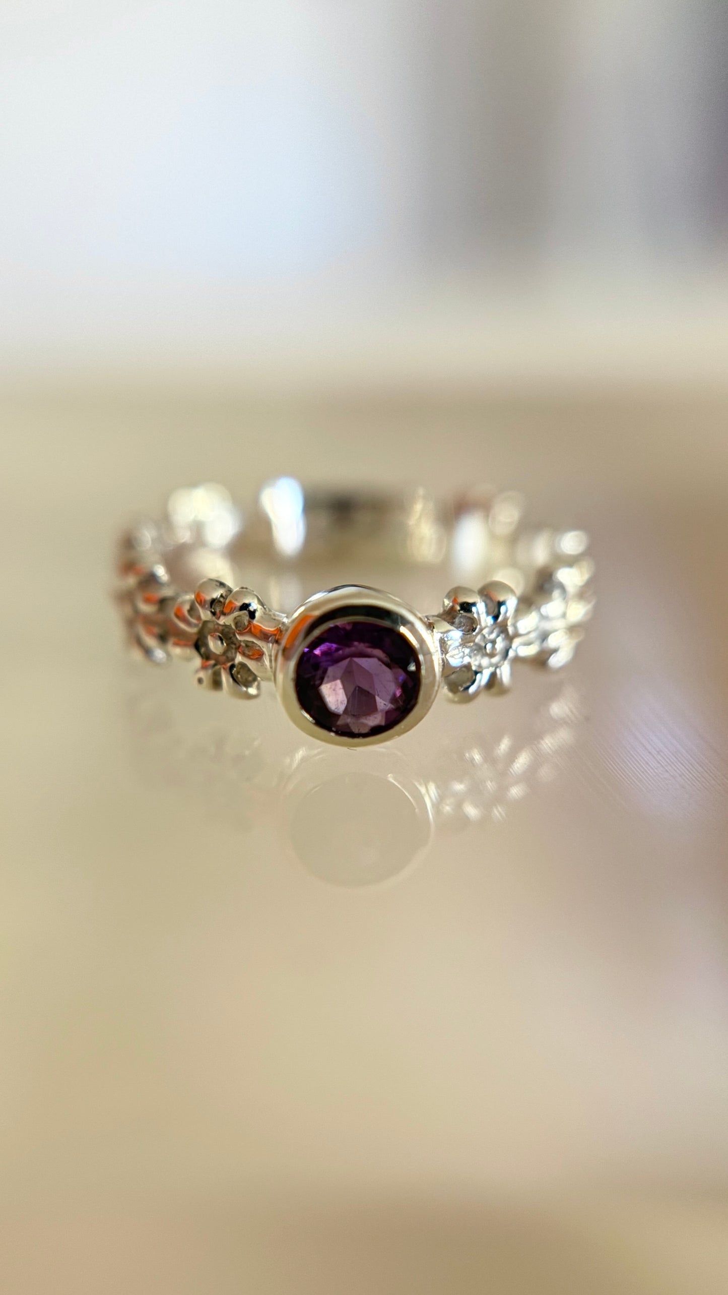 Amethyst Daisy Ring Size 7