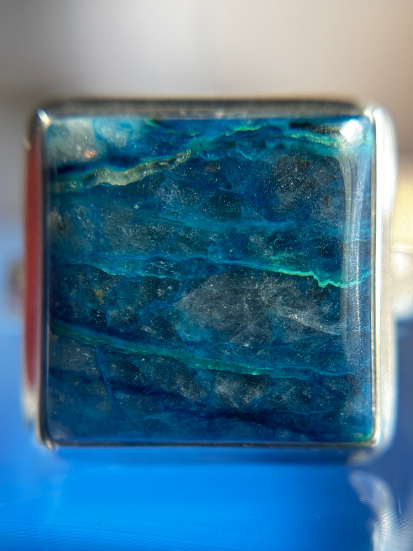 Shattuckite Ring Size 9 Sterling Silver