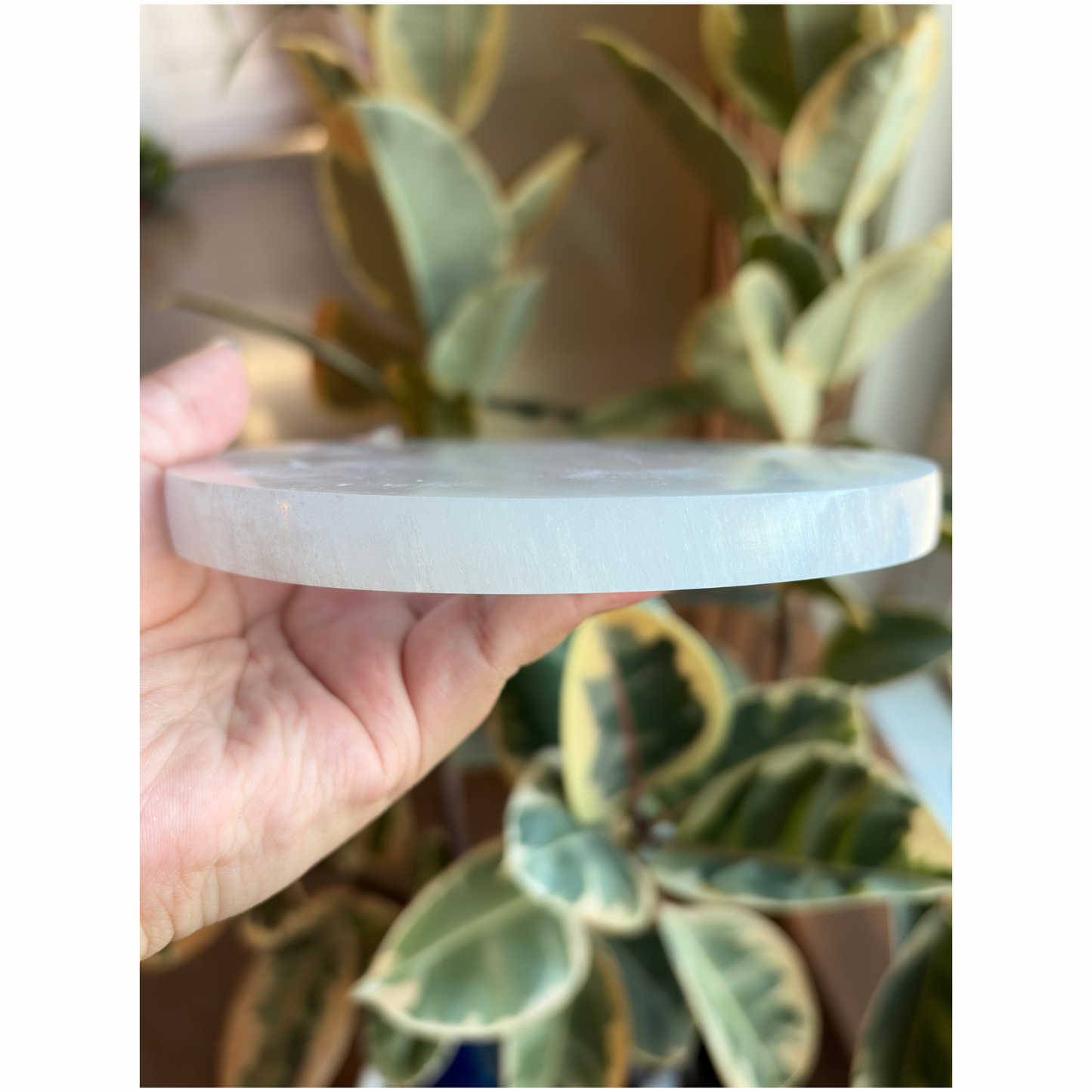 Selenite Large Round Charging Plate 5.5”