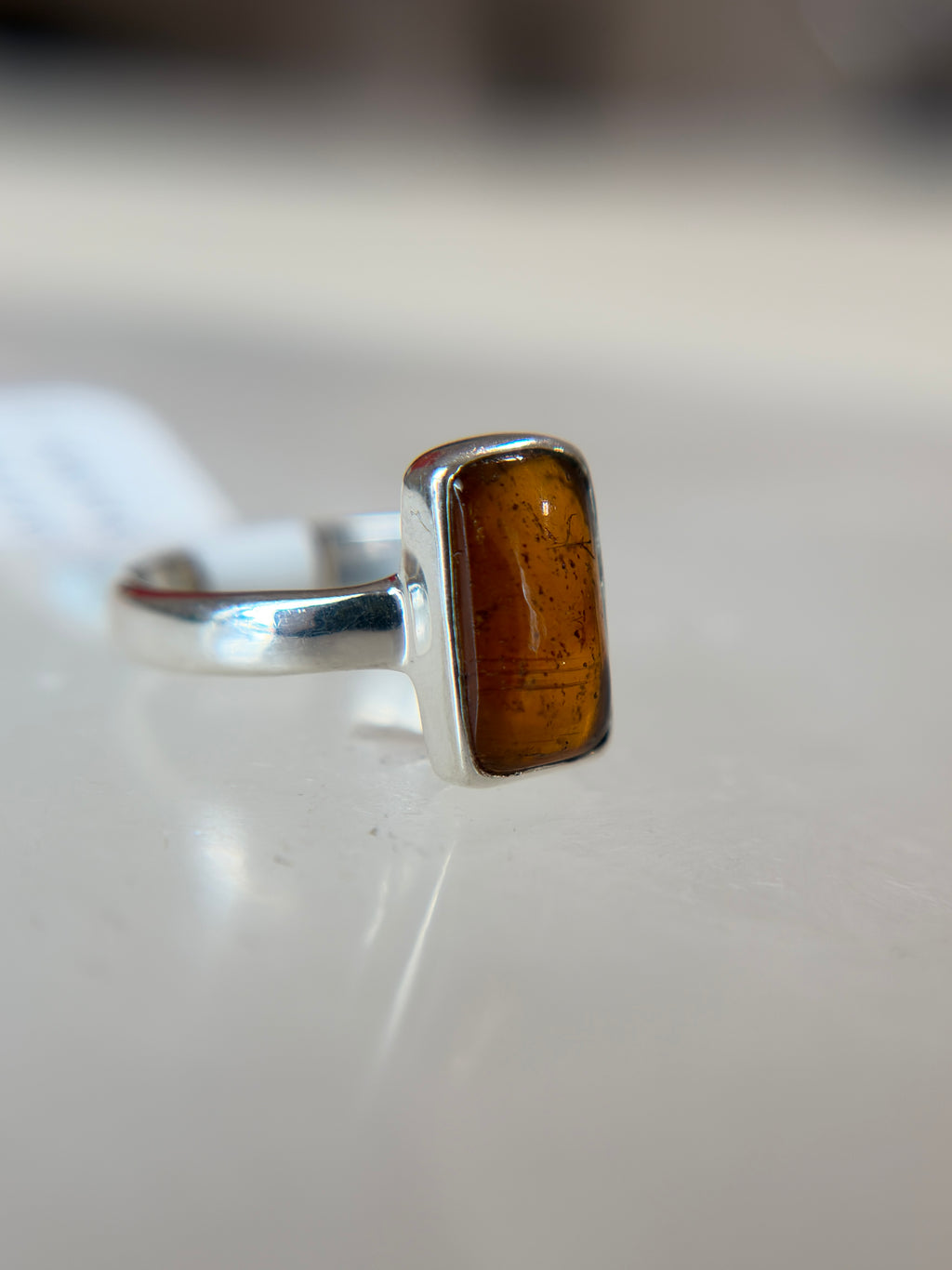 Orange Kyanite Ring Size 4 Sterling Silver