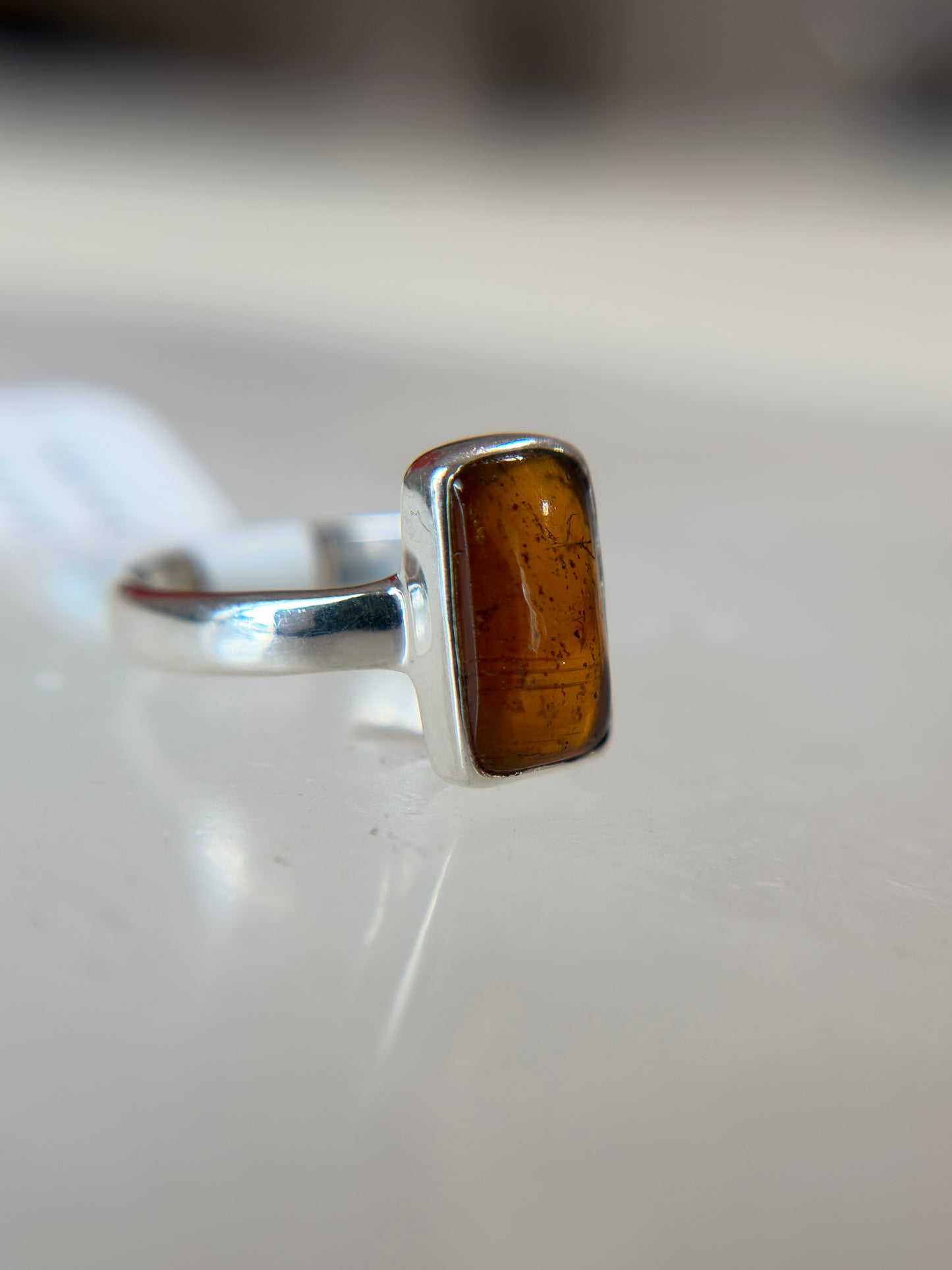 Orange Kyanite Ring Size 4 Sterling Silver