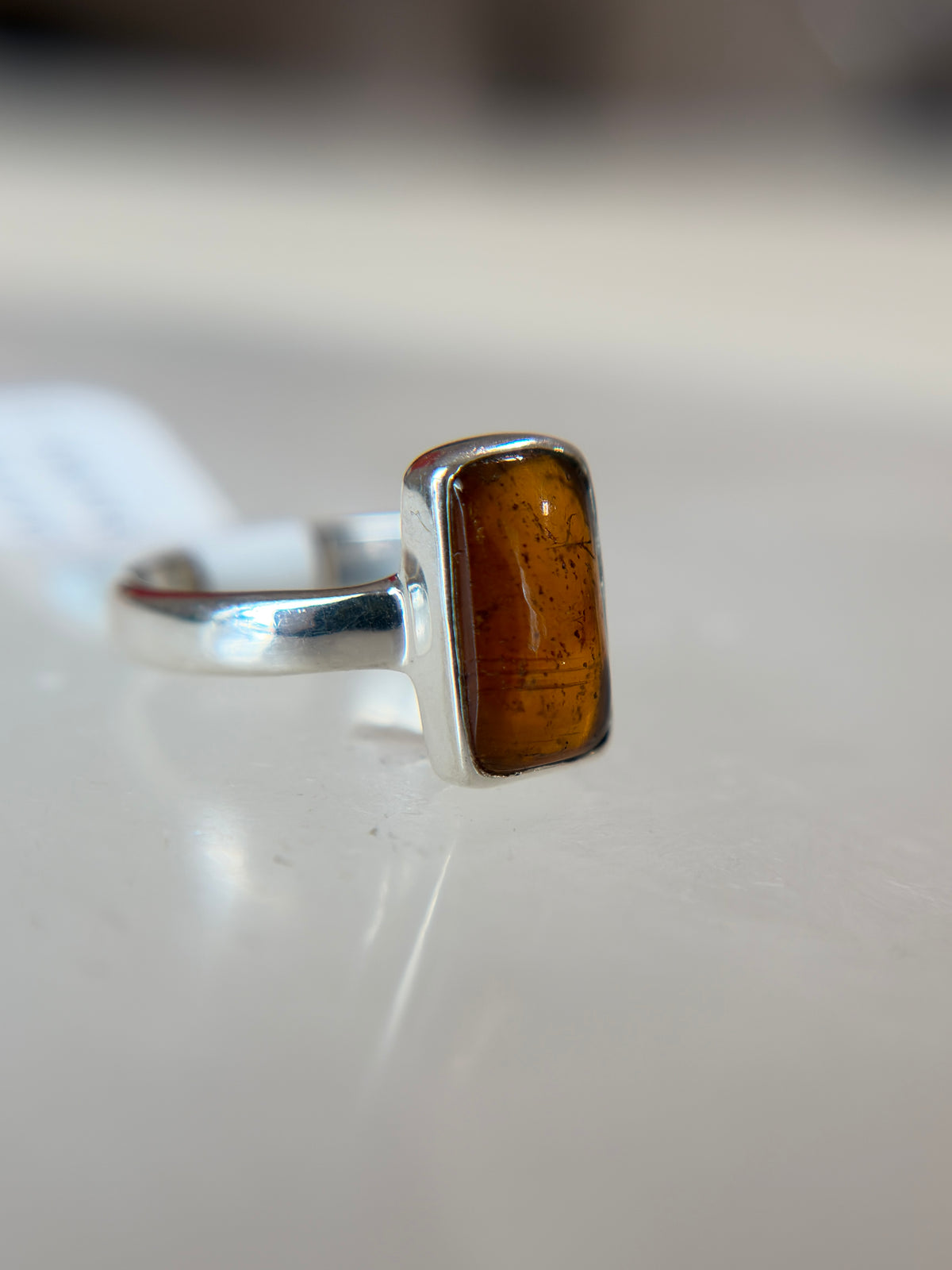 Orange Kyanite Ring Size 4 Sterling Silver