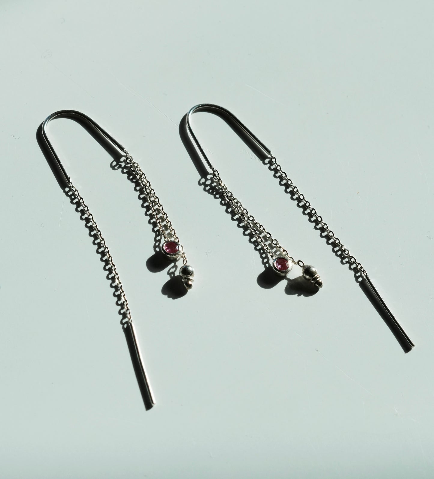 Ruby Sterling Silver Earrings