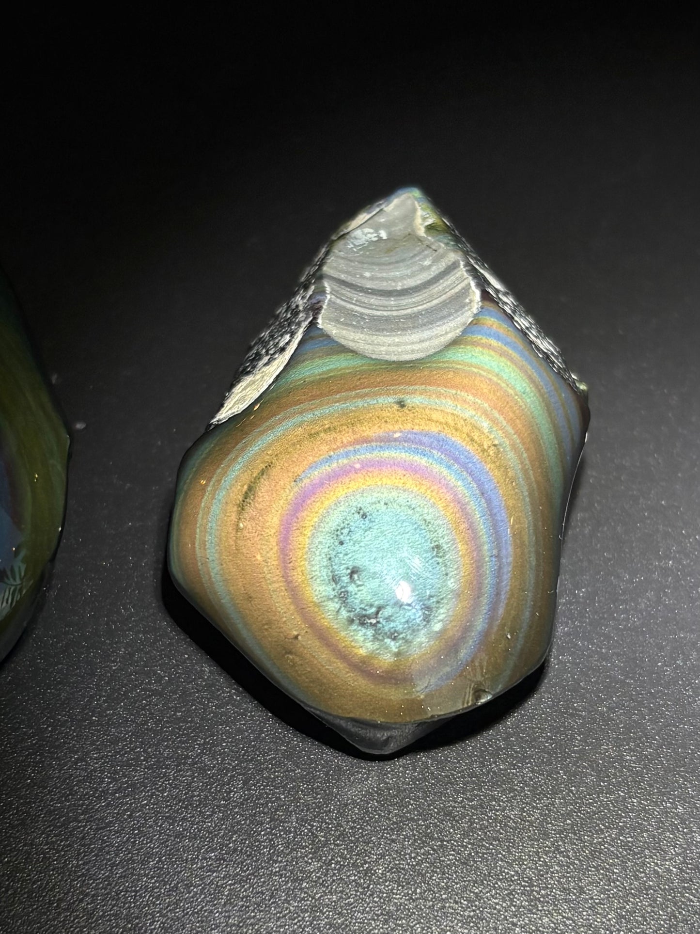 Half Polished Rainbow Obsidian