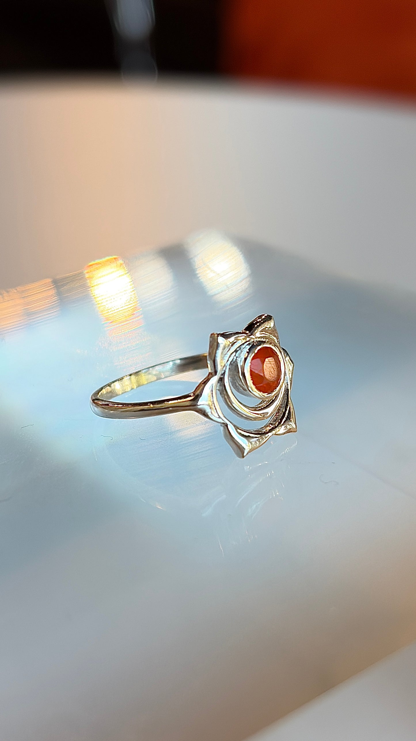 Sacral Chakra Carnelian Ring Size 6