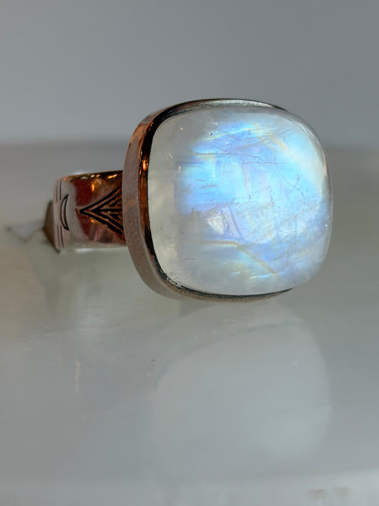 Rainbow Moonstone Ring Size 7
