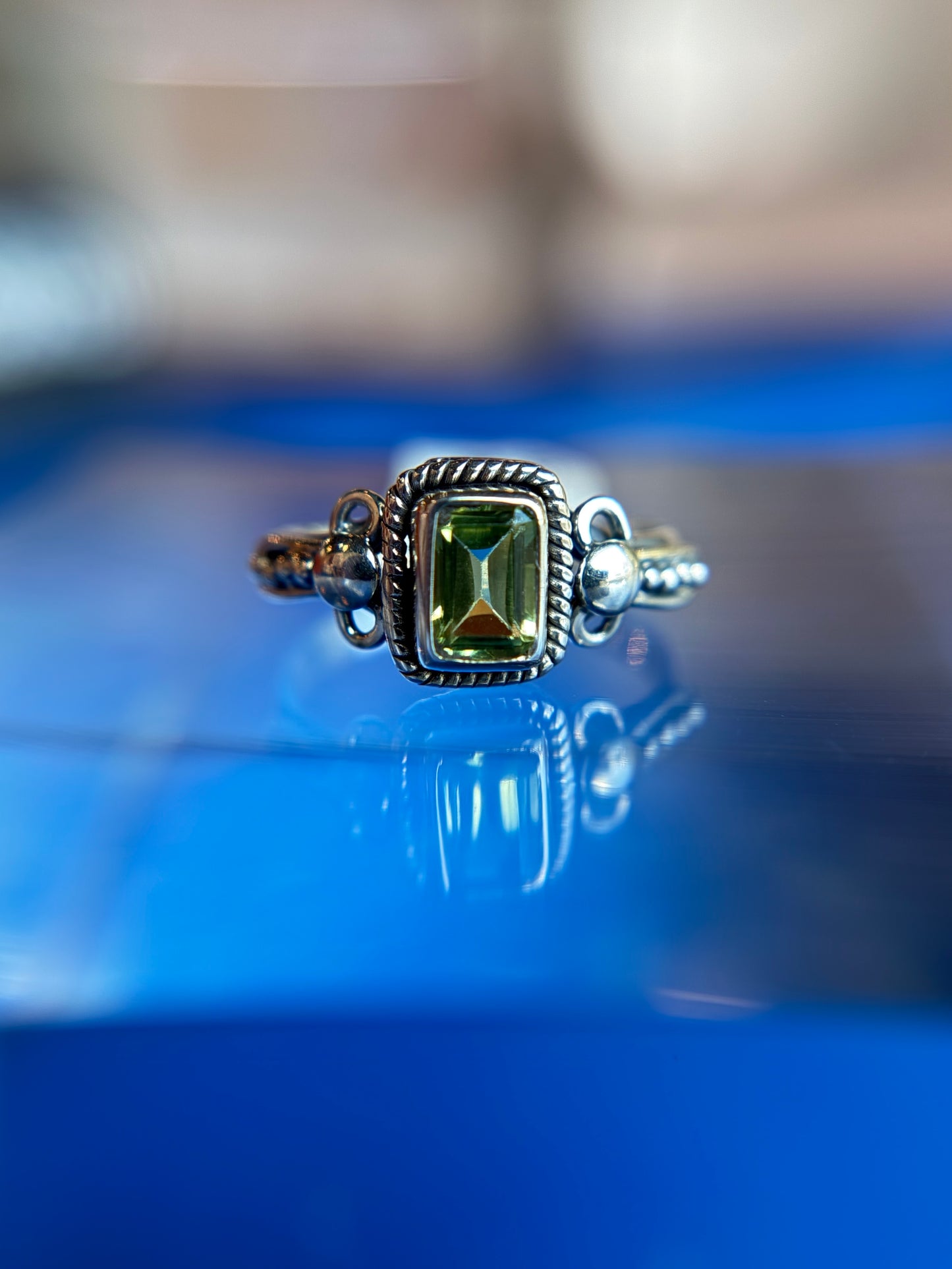 Peridot Ring Sterling Silver