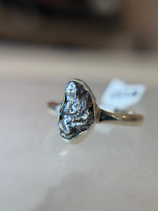 Meteorite from Argentina Sterling Silver Ring Size 11