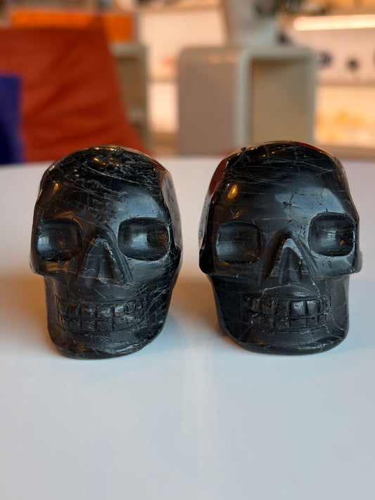 Black Tourmaline Skulls