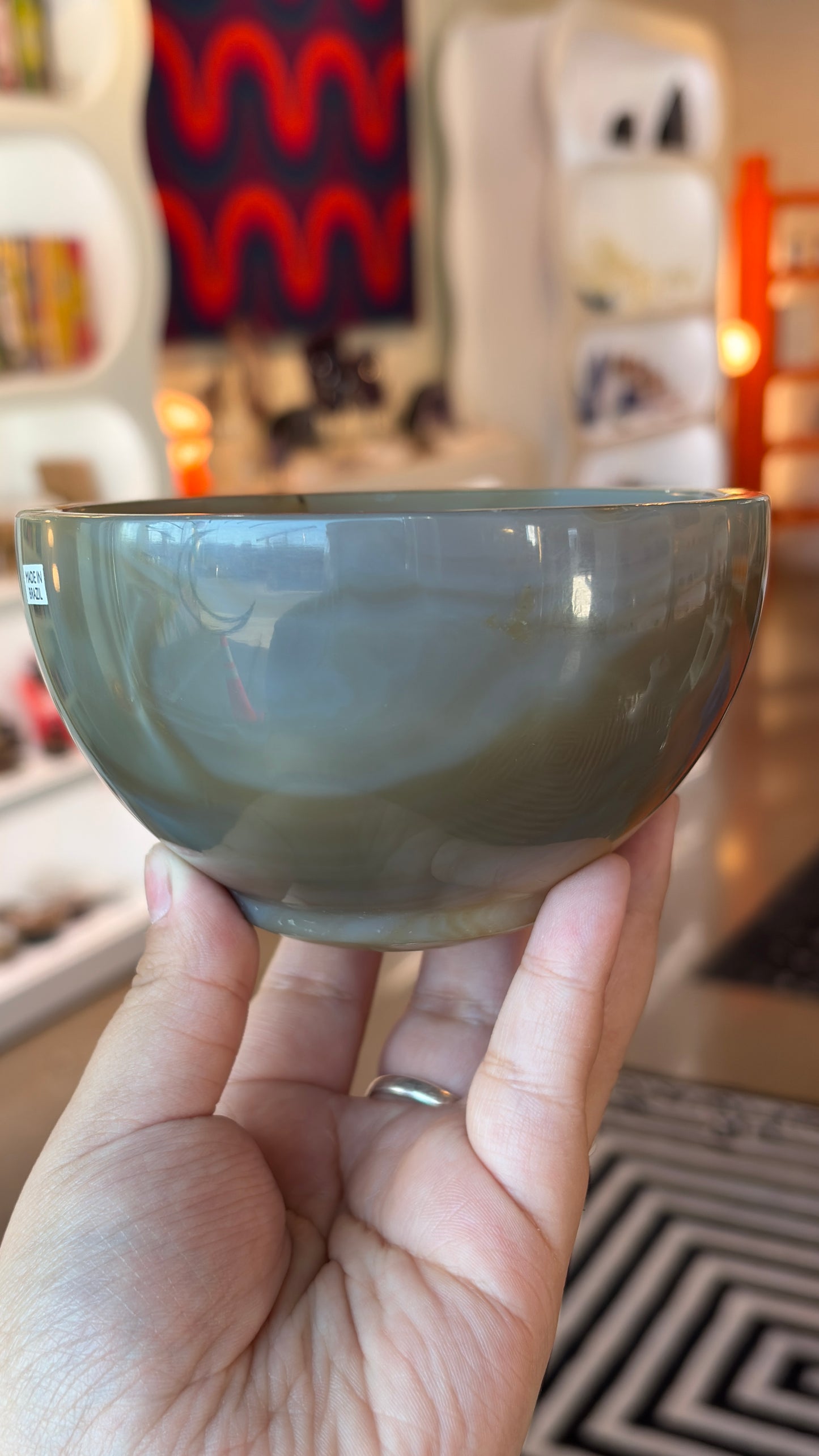 Banded Agate with Carnelian Bowl