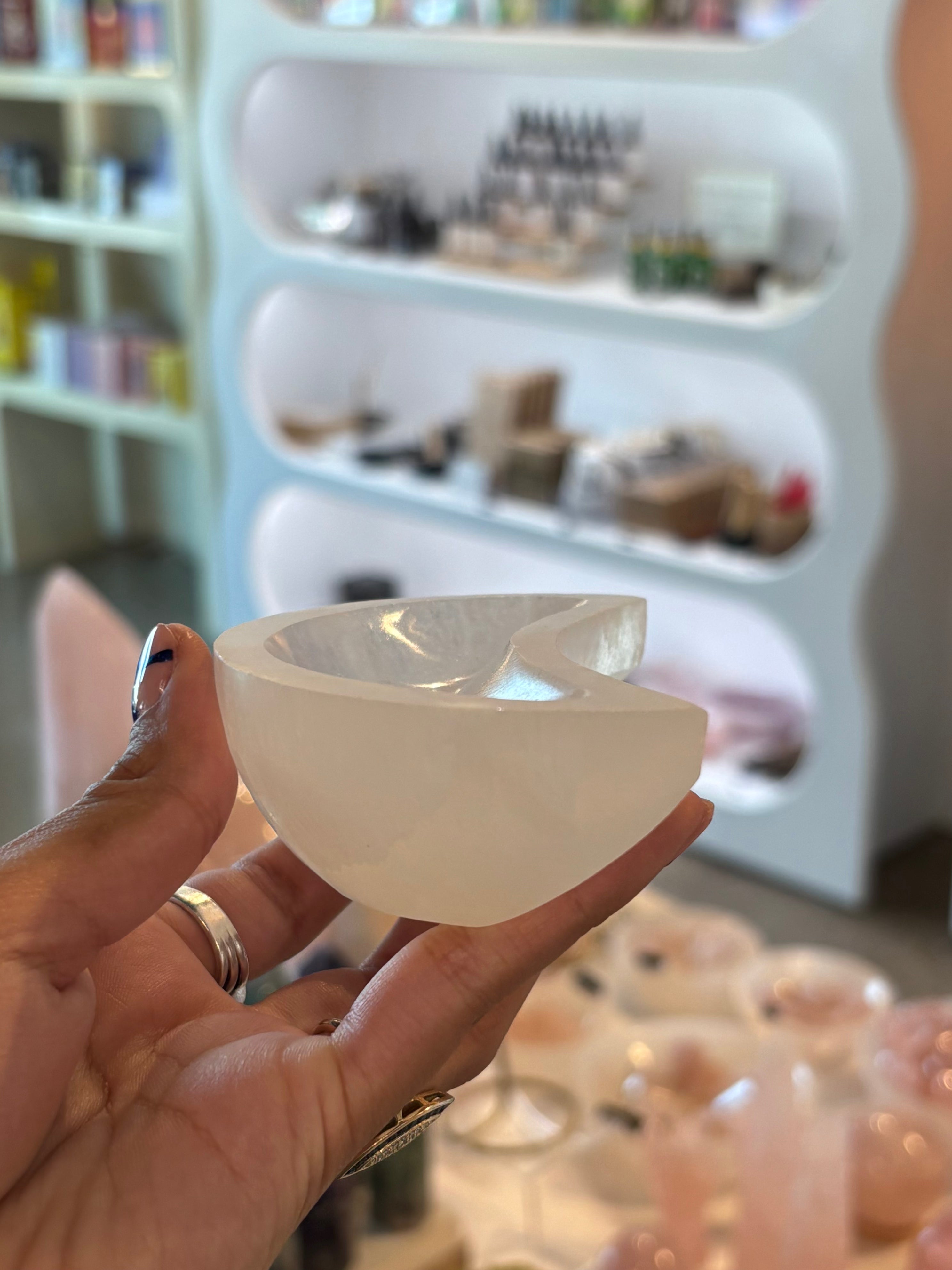 Small Crescent Moon Selenite Bowl
