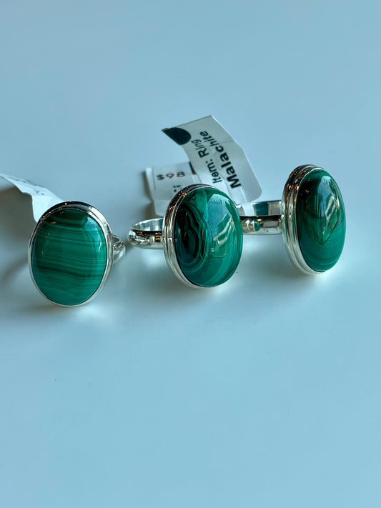 Malachite Rings - Sterling Silver .925