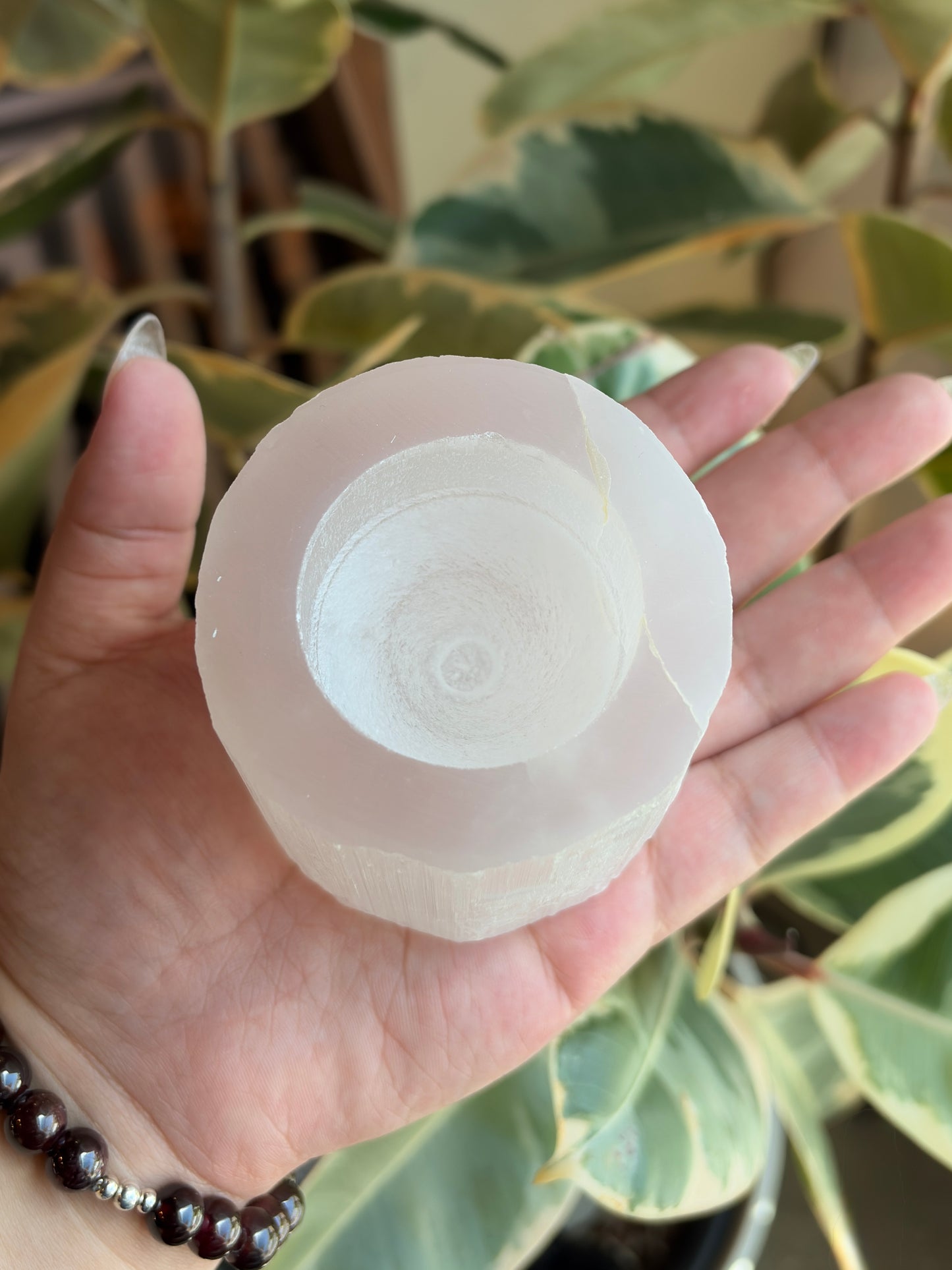Selenite Candle Holder