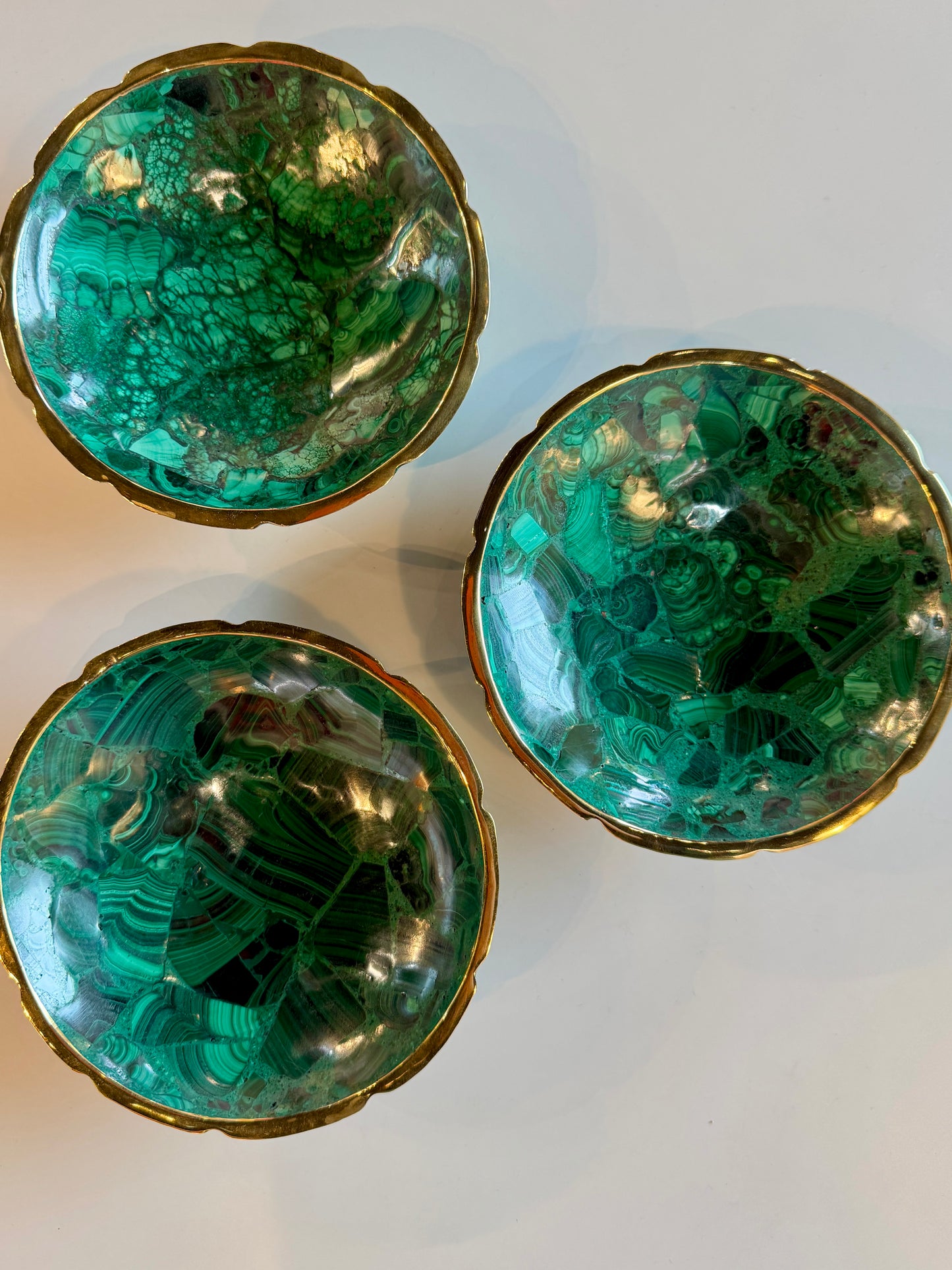 Malachite Copper Trimmed Bowl