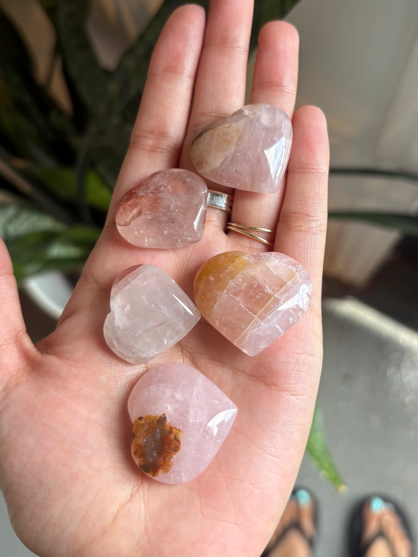 Golden Healer / Rose Quartz Mini Hearts