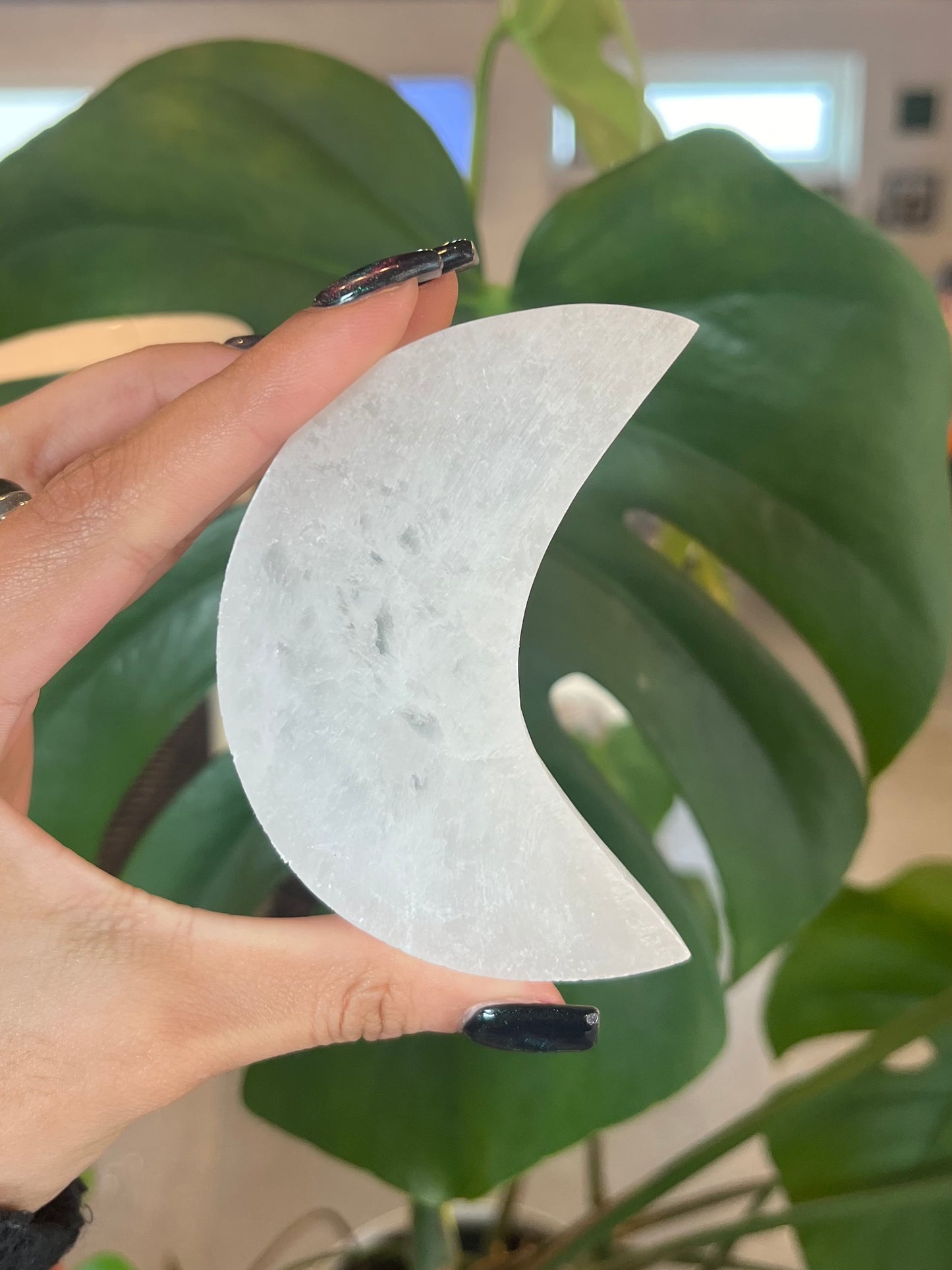 Crescent Moon Selenite Plate