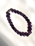 Amethyst Bracelet 8mm Sterling Silver